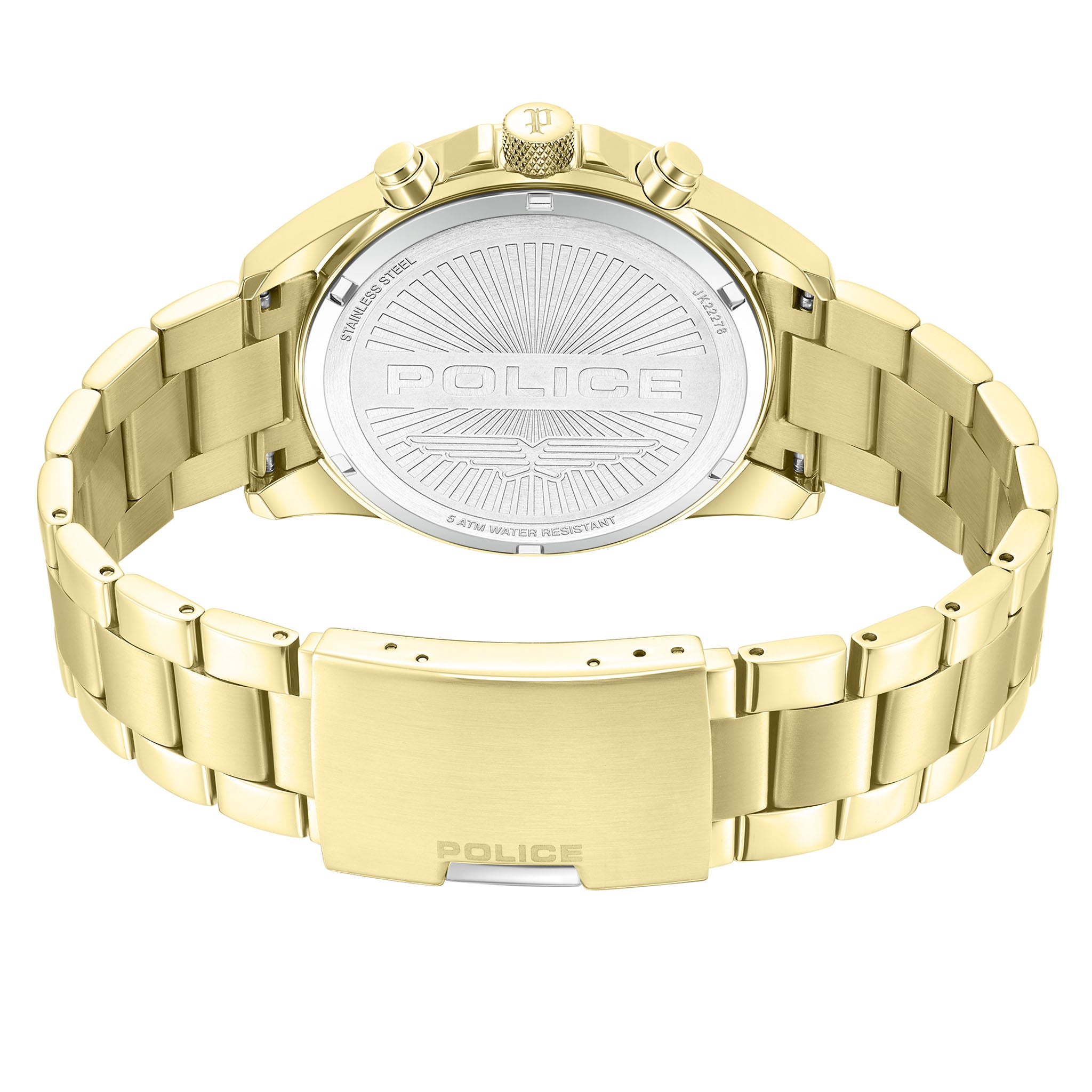 Police Gold Steel Green Dial Multi-function Men's Watch - PEWJK2227809