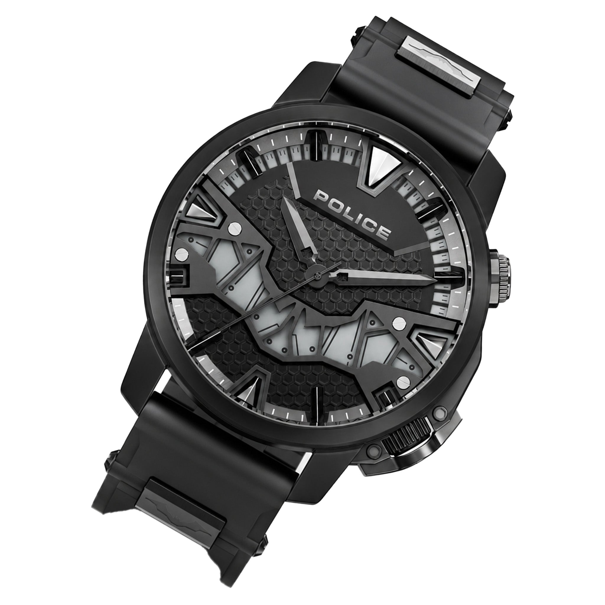 Police Silicone Black Dial Men's Watch - PEWJP2205101