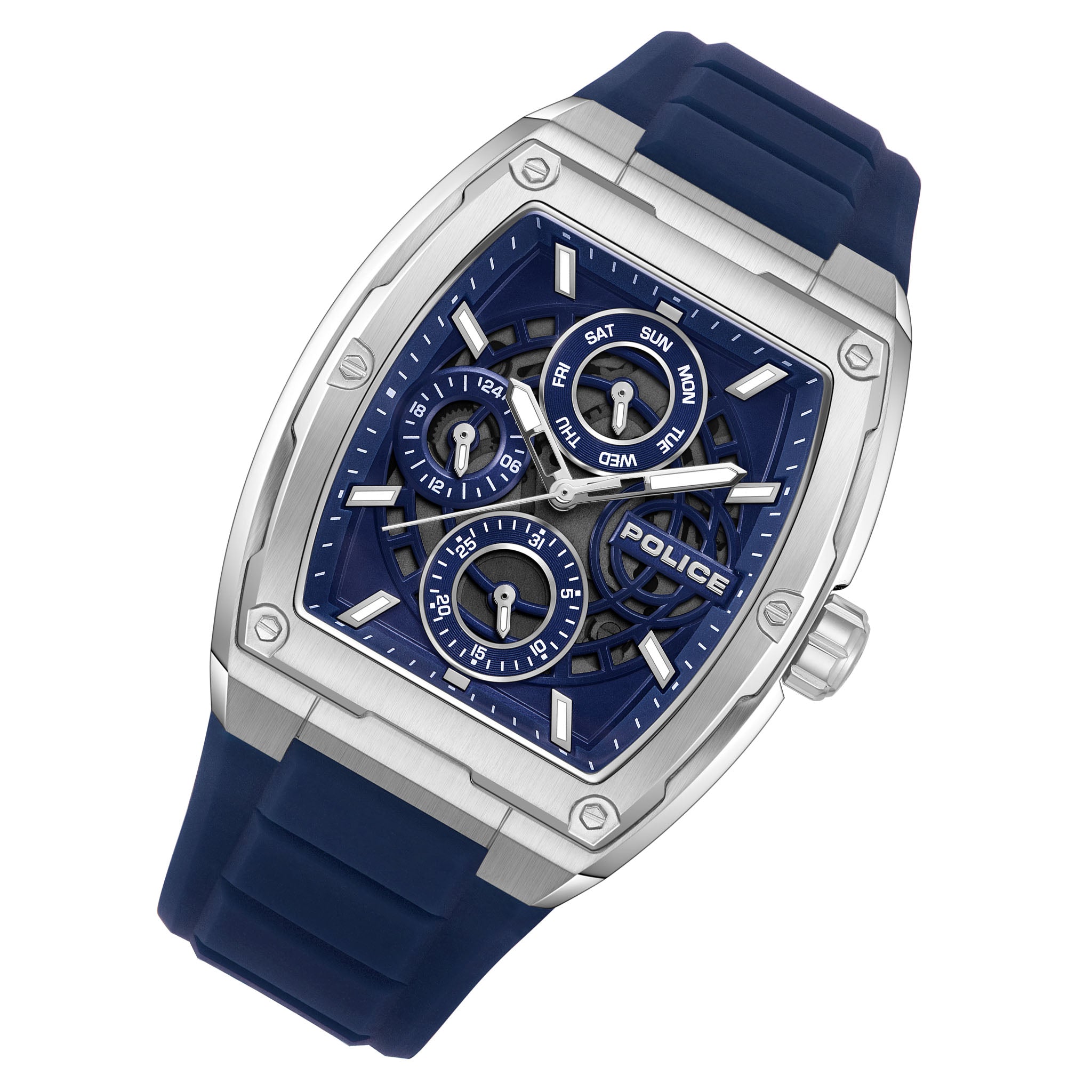 Police Silicone Blue Dial Multi-function Men's Watch - PEWJQ0004502