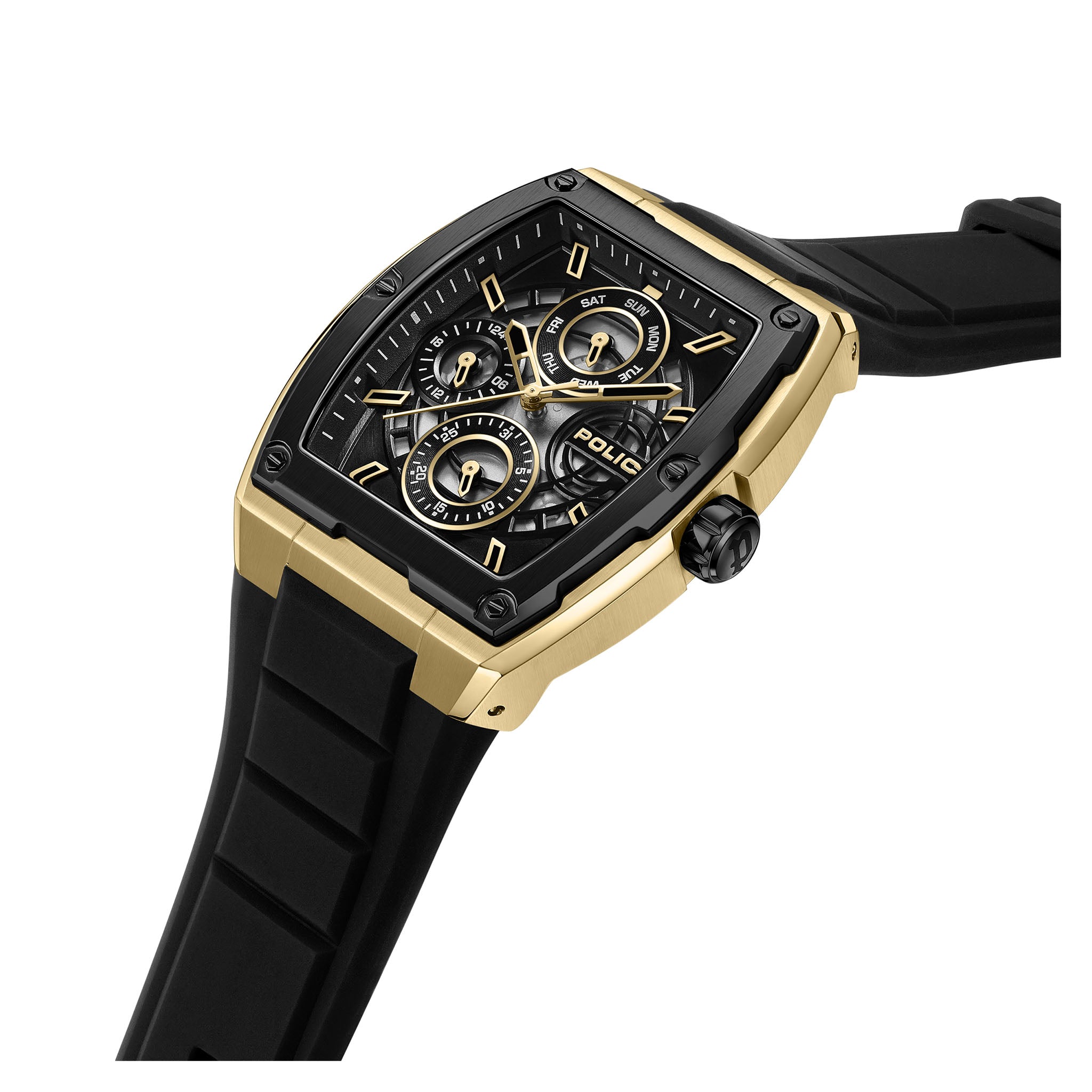 Police Silicone Black Dial Multi-function Men's Watch - PEWJQ0004540