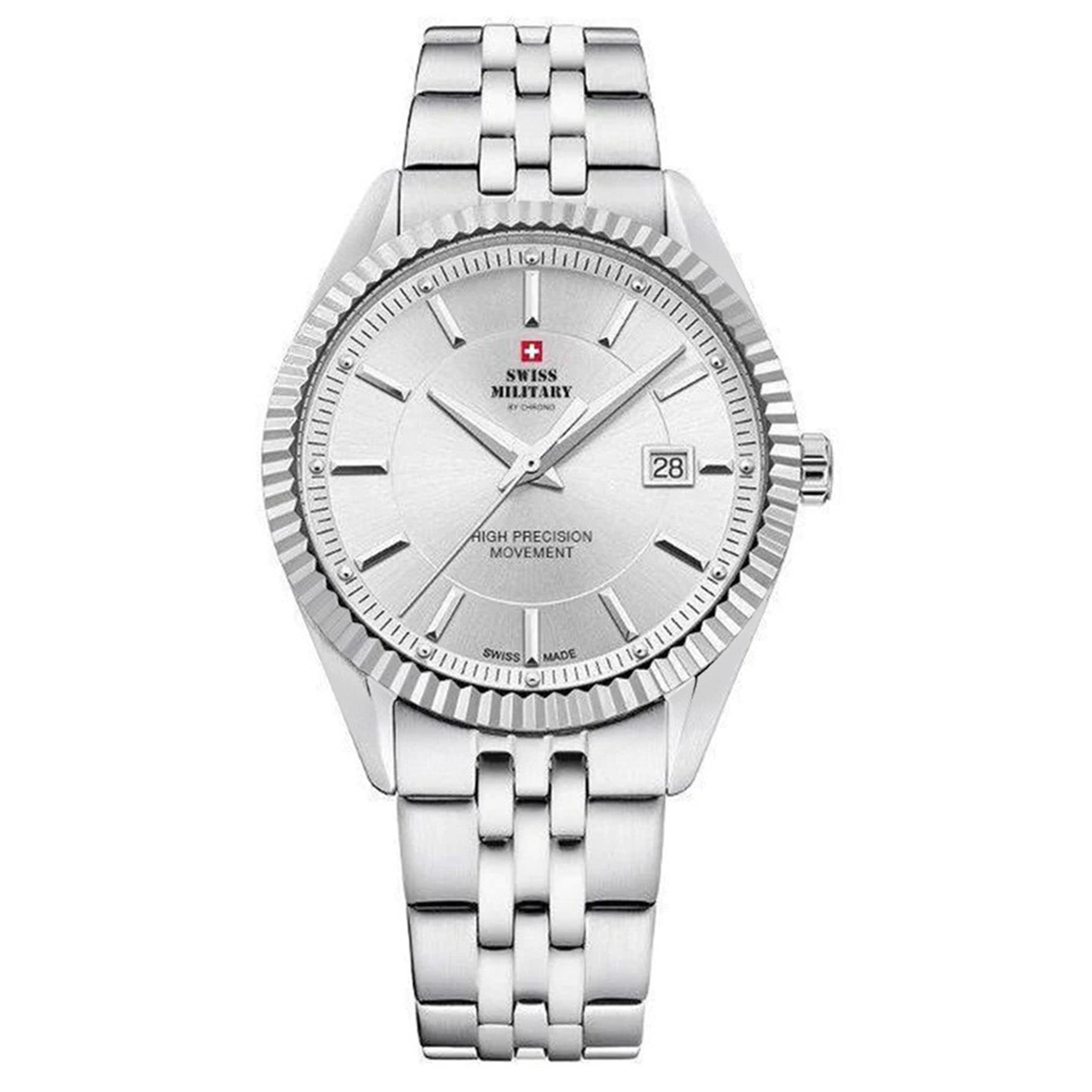 Swiss Military Stainless Steel Silver Dial Men's Watch - SM34065.02