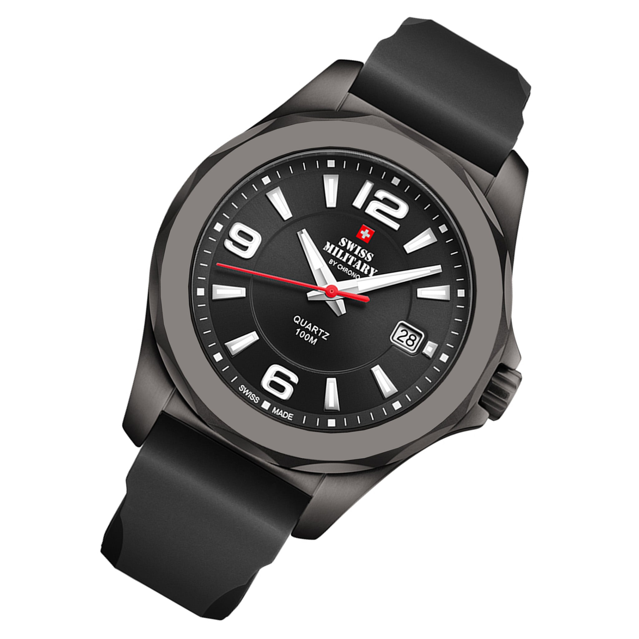 Swiss Military Black Rubber Men's Swiss Made Watch - SM34099.03