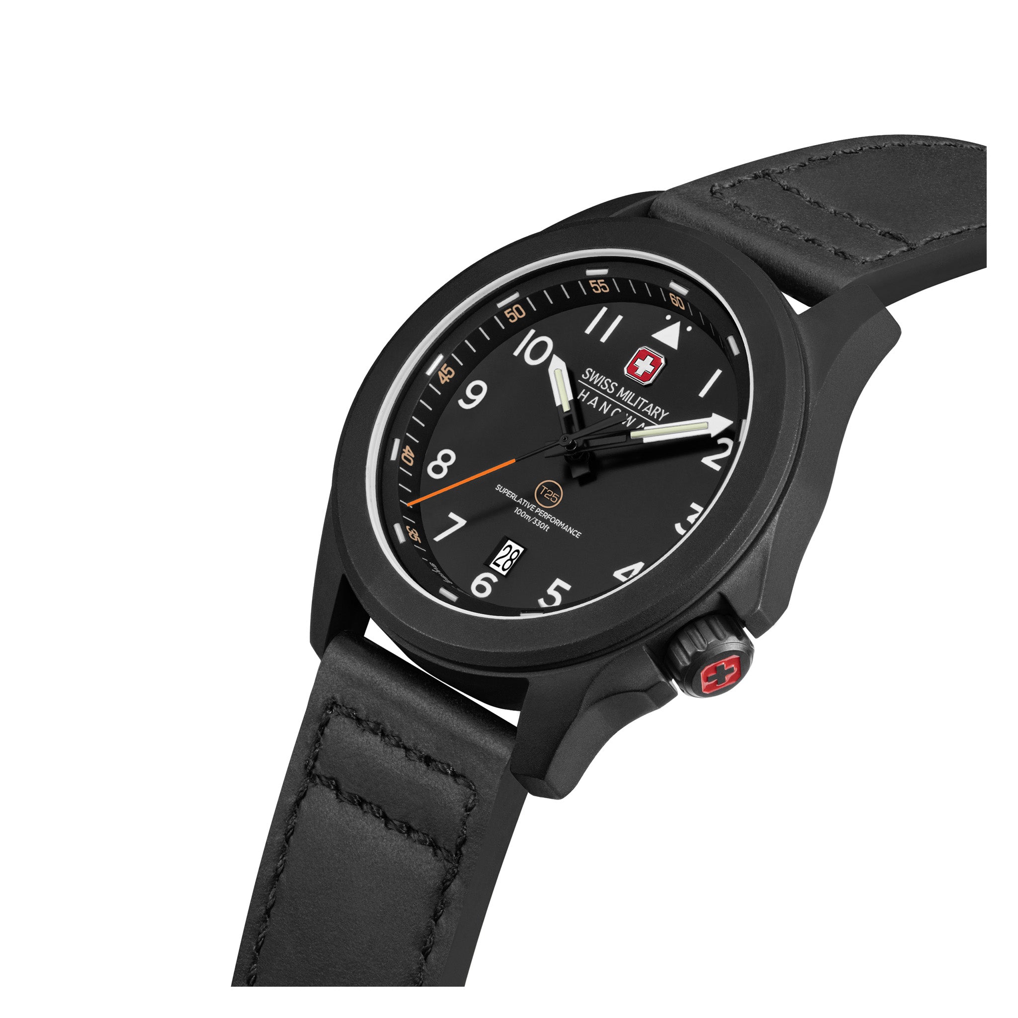 Swiss Military Hanowa Leather Black Dial Men's Swiss Made Watch - SMWGB0005241