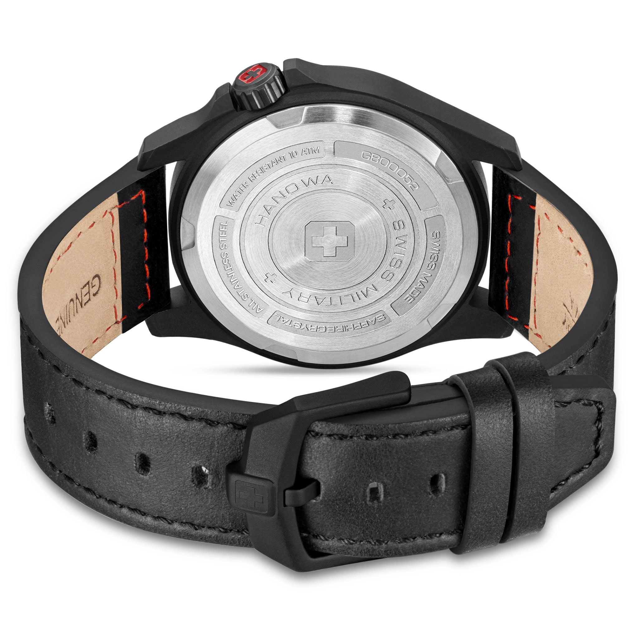 Swiss Military Hanowa Leather Black Dial Men's Swiss Made Watch - SMWGB0005241