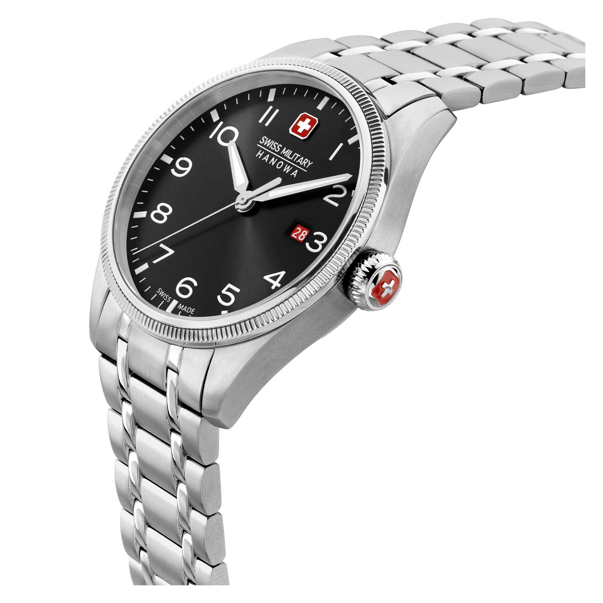 Swiss Military Hanowa Stainless Steel Black Dial Men's Swiss Made Watch - SMWGH0000801