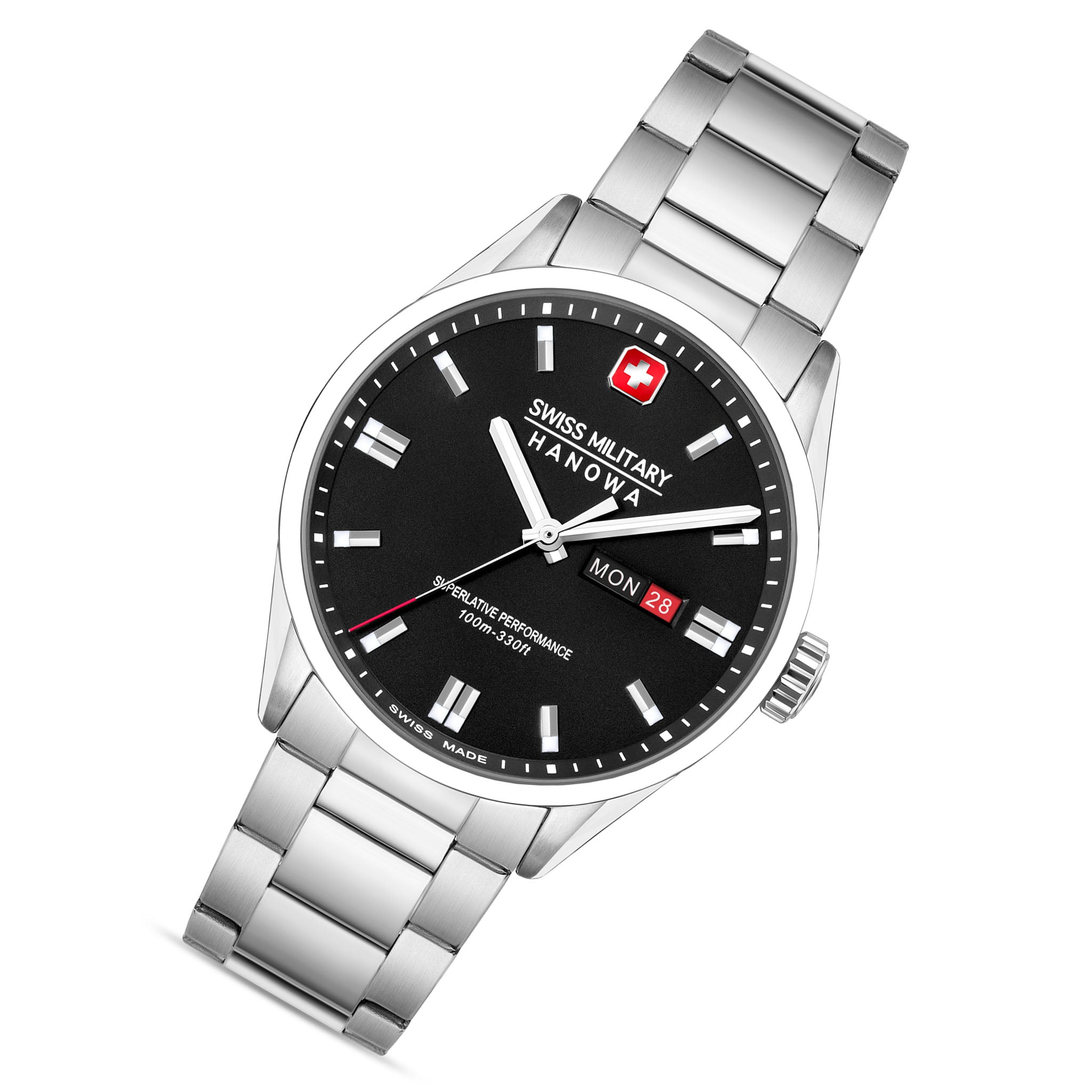 Swiss Military Hanowa Stainless Steel Black Dial Men's Swiss Made Watch - SMWGH0001601