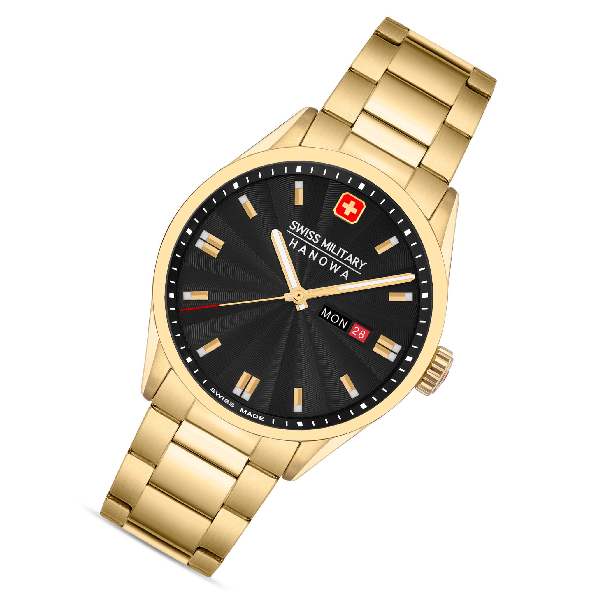 Swiss Military Hanowa Gold Steel Black Dial Men's Swiss Made Watch - SMWGH0001610
