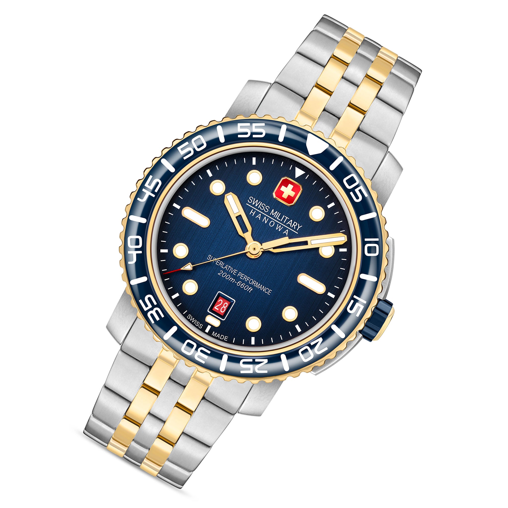 Swiss Military Hanowa Two-tone Steel Blue Dial Men's Swiss Made Watch - SMWGH0001760