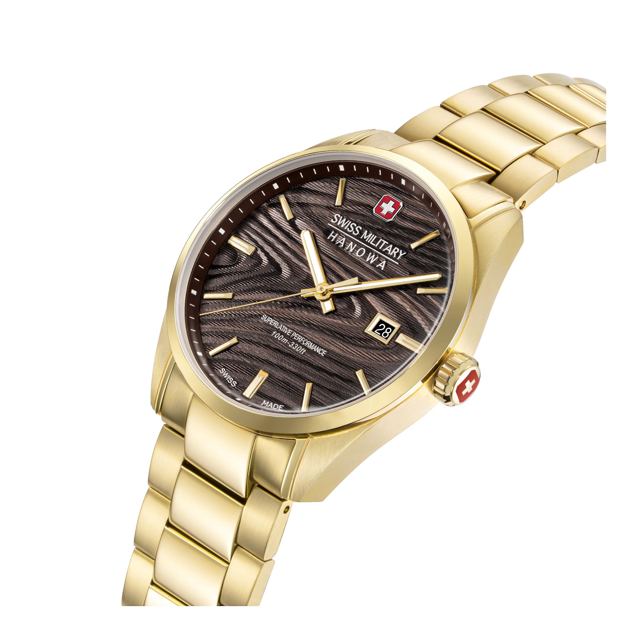 Swiss Military Hanowa Gold Steel Black Dial Men's Swiss Made Watch - SMWGH0006010