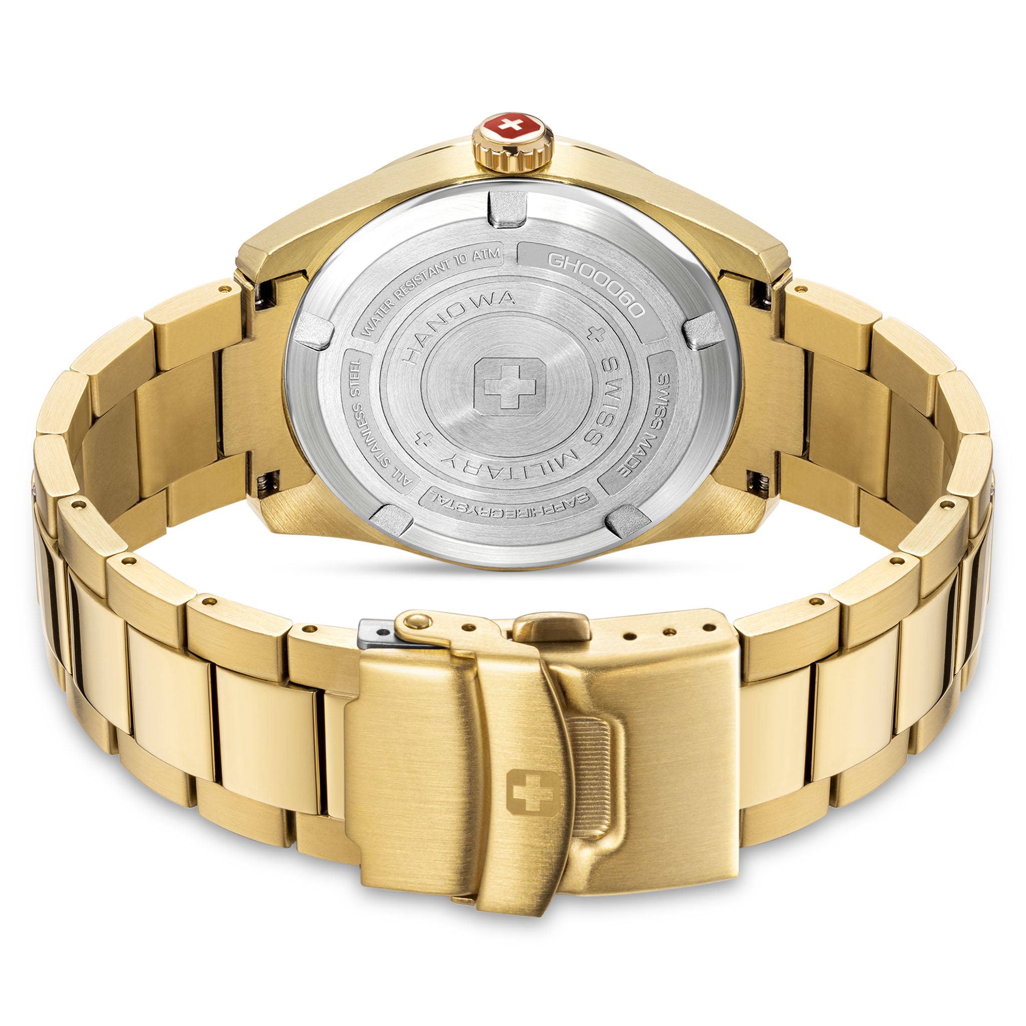 Swiss Military Hanowa Gold Steel Black Dial Men's Swiss Made Watch - SMWGH0006010