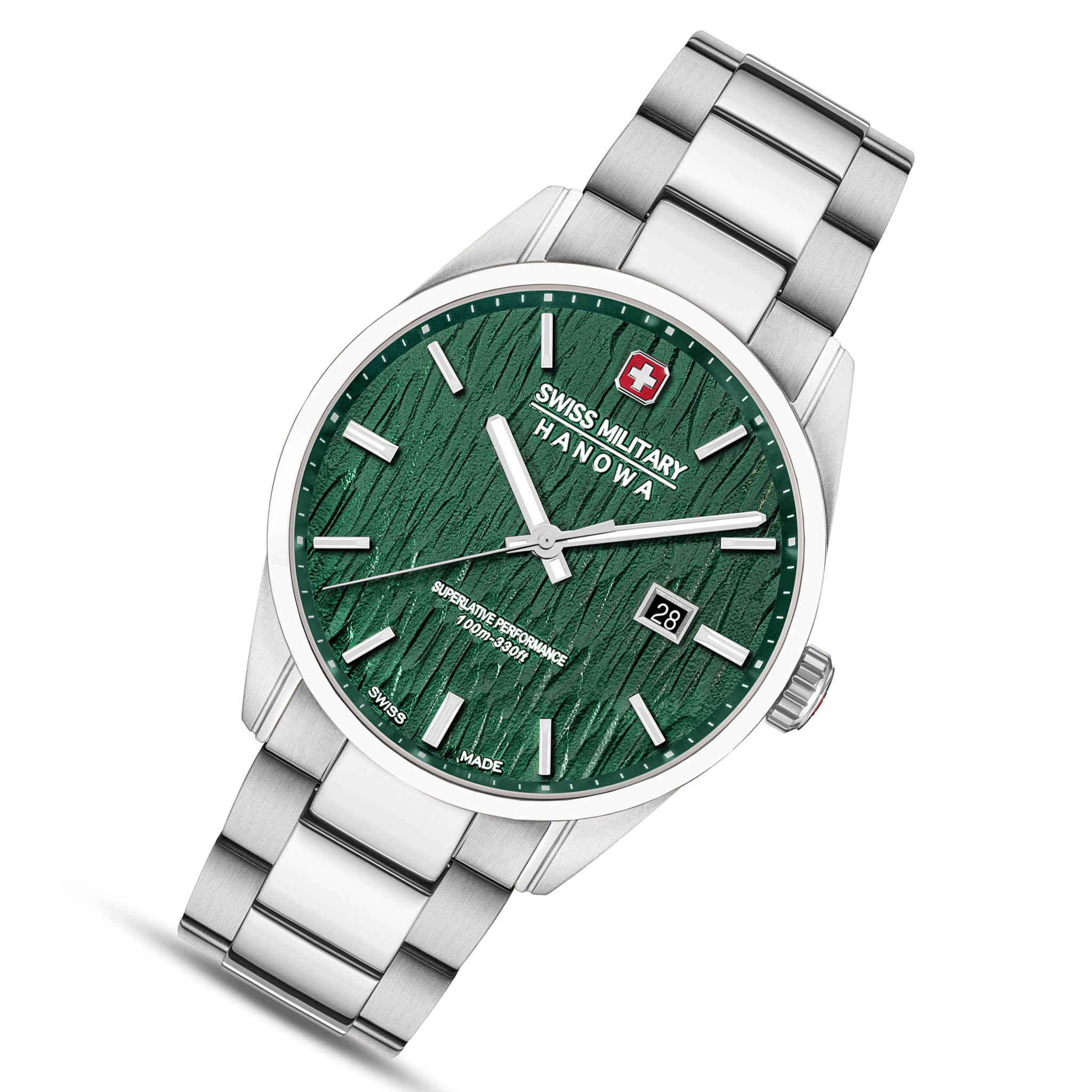 Swiss Military Hanowa Stainless Steel Green Dial Men's Swiss Made Watch - SMWGH0006101