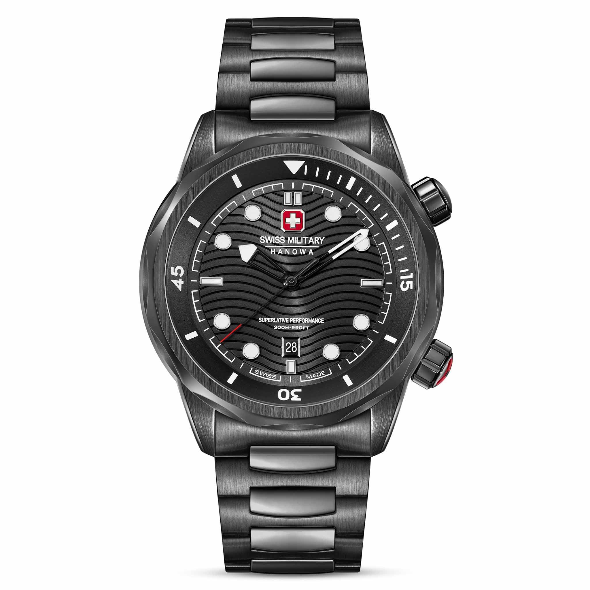 Swiss Military Hanowa Black Steel Black Dial Stainless Steel Men's Watch - SMWGH0006431