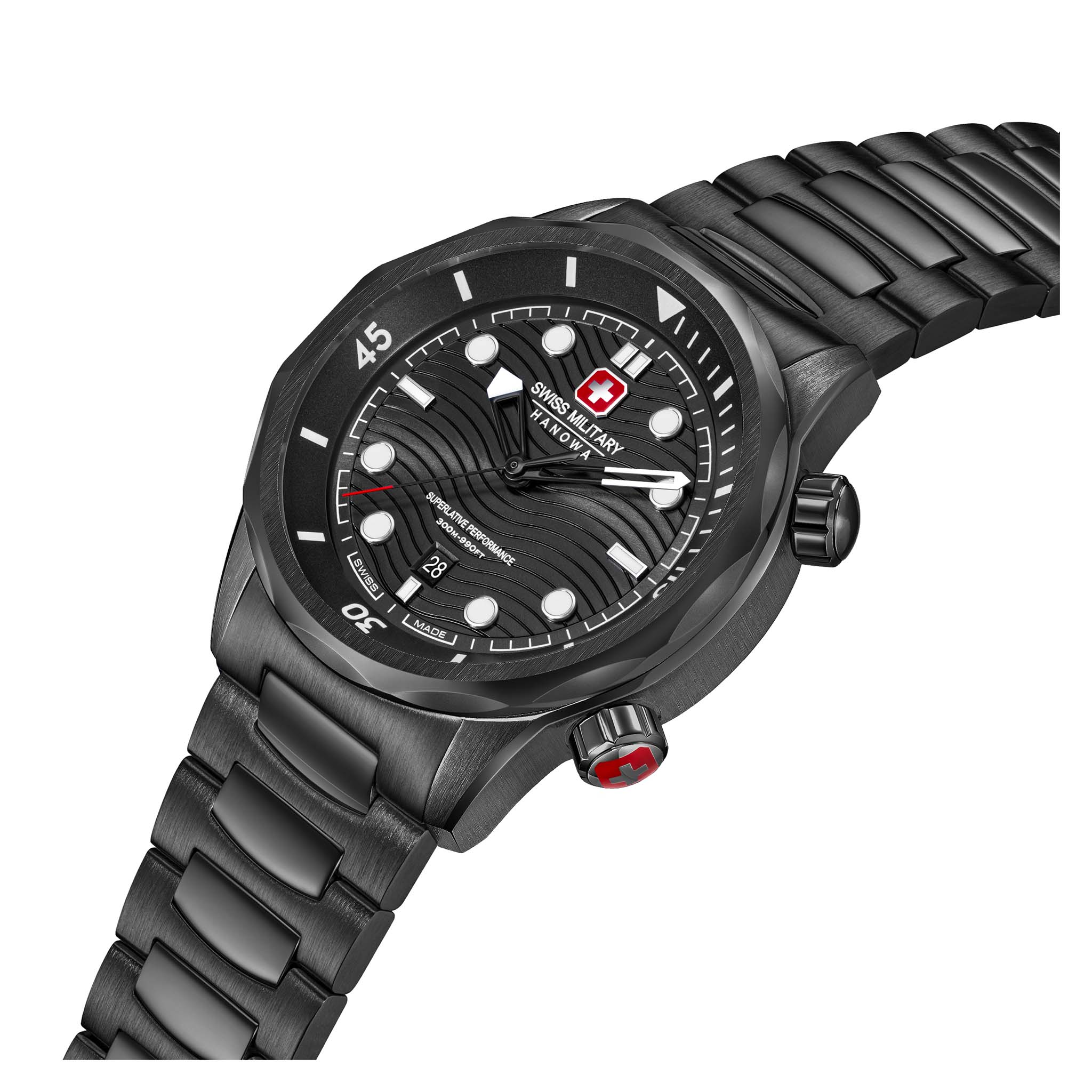 Swiss Military Hanowa Black Steel Men's Swiss Made Watch - SMWGH0006431