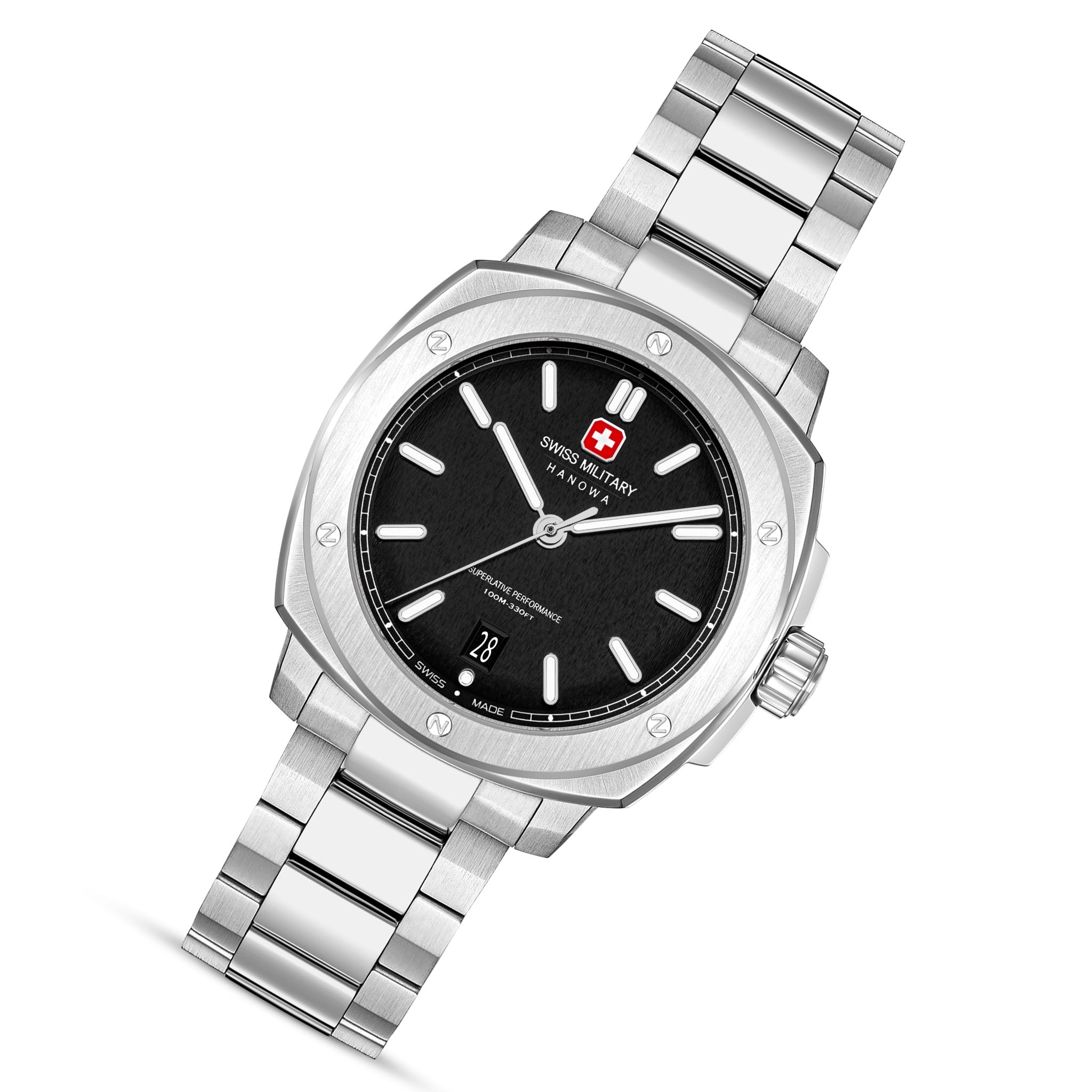 Swiss Military Hanowa Stainless Steel Black Dial Men's Swiss Made Watch - SMWGH0006501