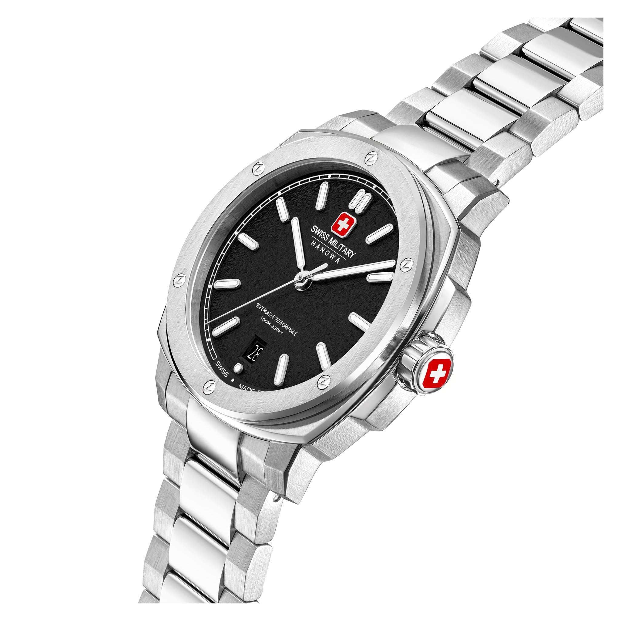 Swiss Military Hanowa Stainless Steel Black Dial Men's Swiss Made Watch - SMWGH0006501
