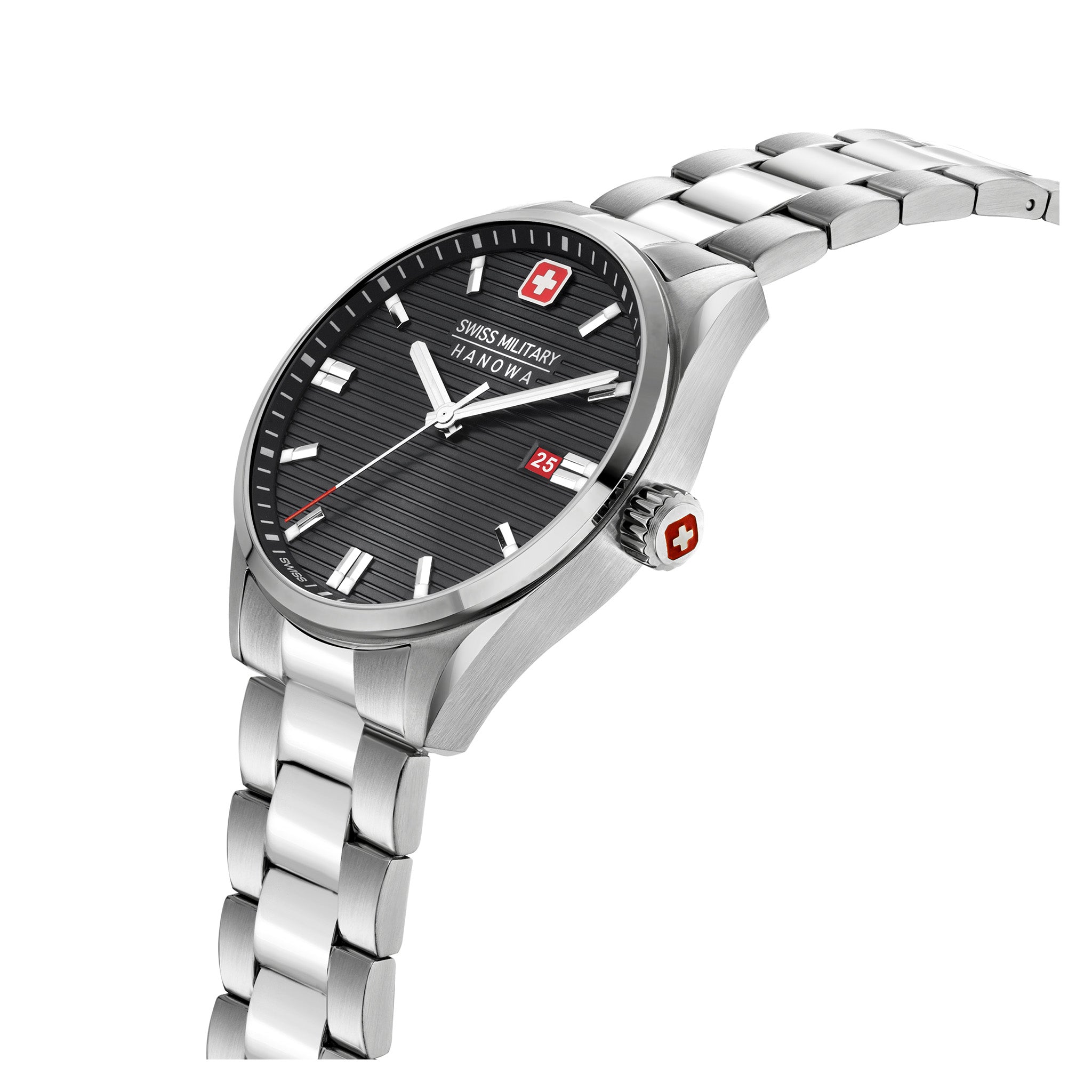 Swiss Military Hanowa Stainless Steel Black Dial Men's Swiss Made Watch - SMWGH2200101