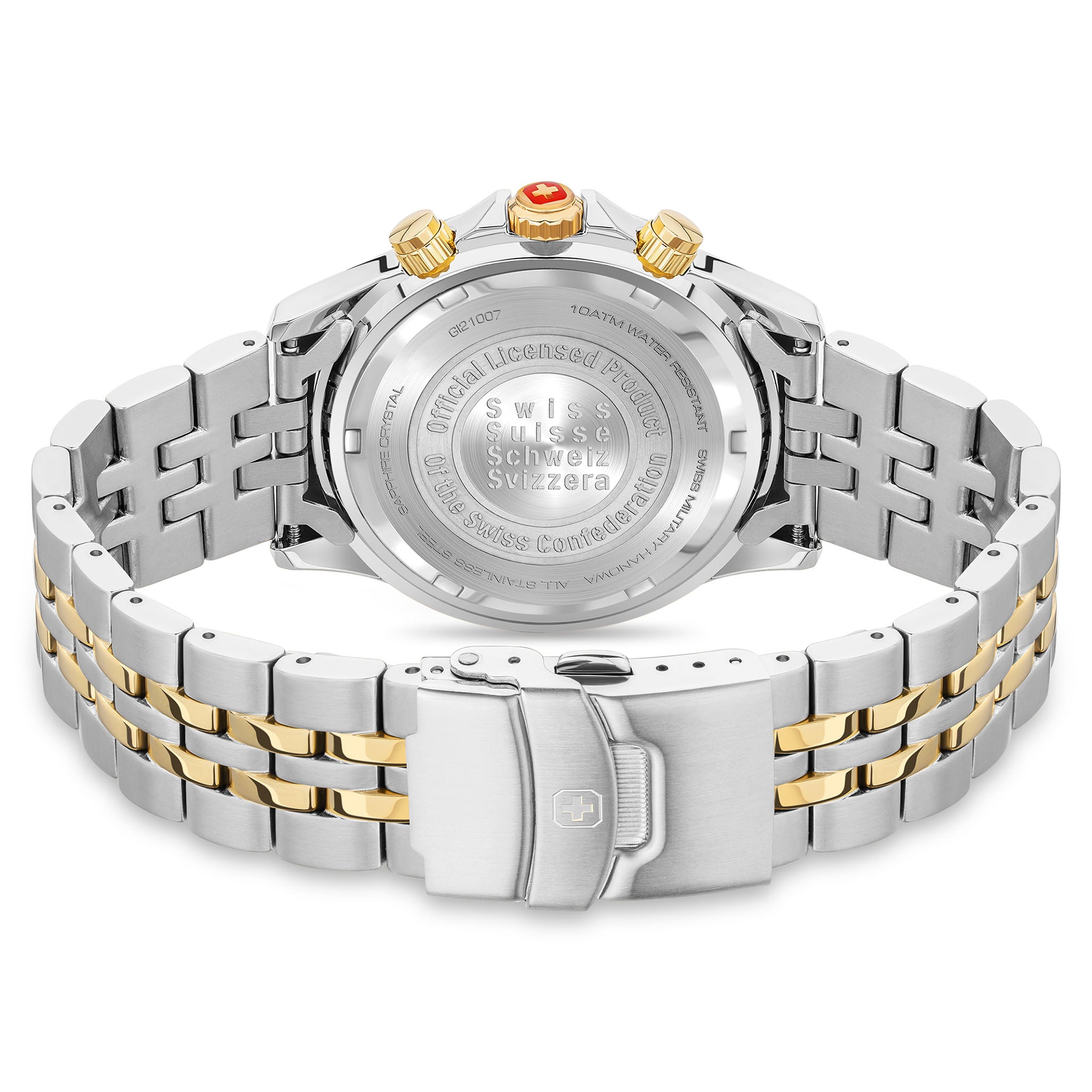 Swiss Military Hanowa Two-Tone Steel Silver Dial Chronograph Men's Swiss Made Watch - SMWGI2100760