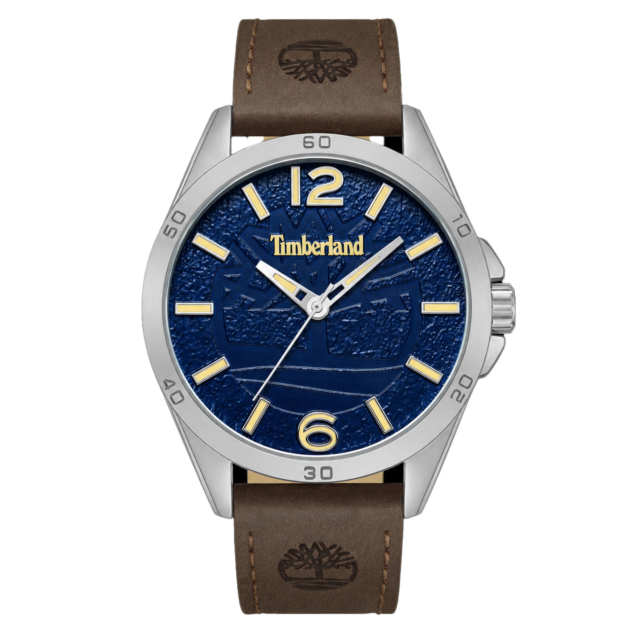 Timberland Brown Leather Blue Dial Men's Watch - TDWGA9010102M