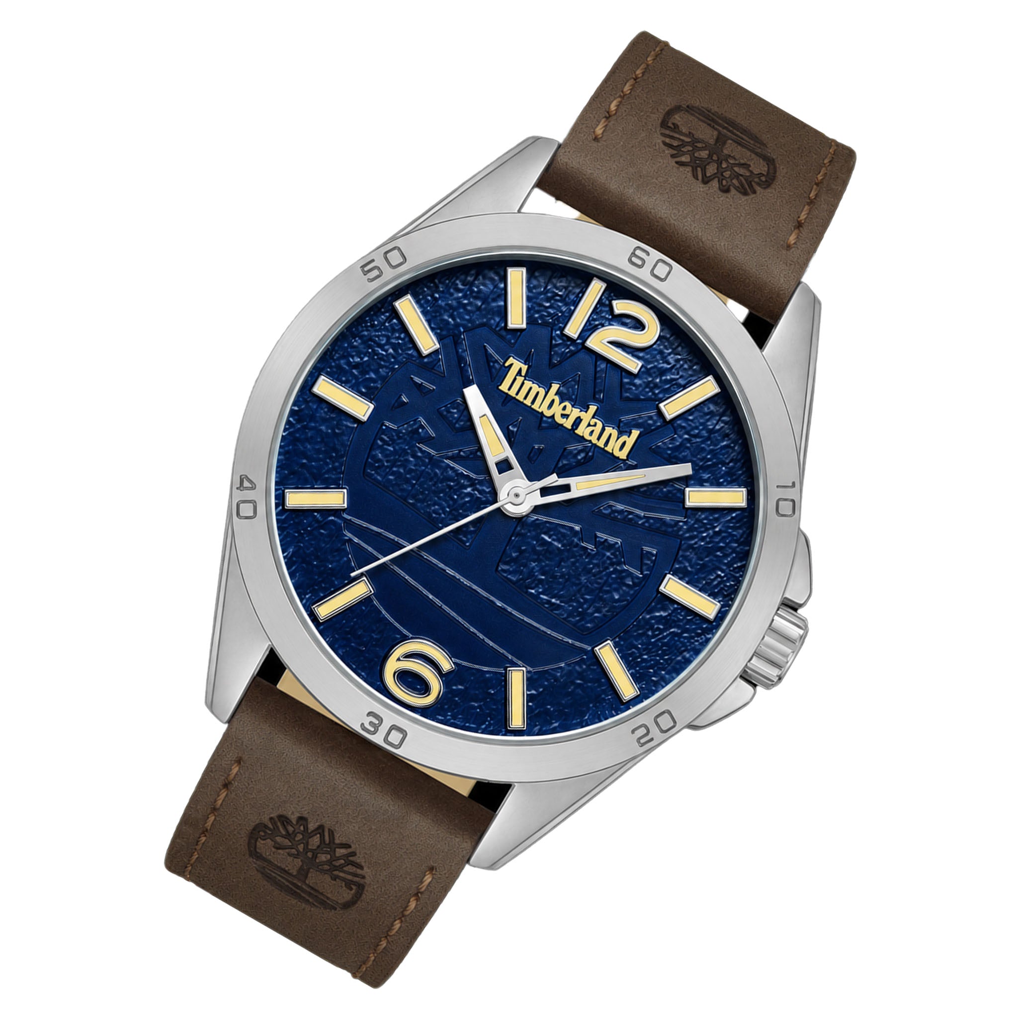 Timberland Brown Leather Blue Dial Men's Watch - TDWGA9010102M