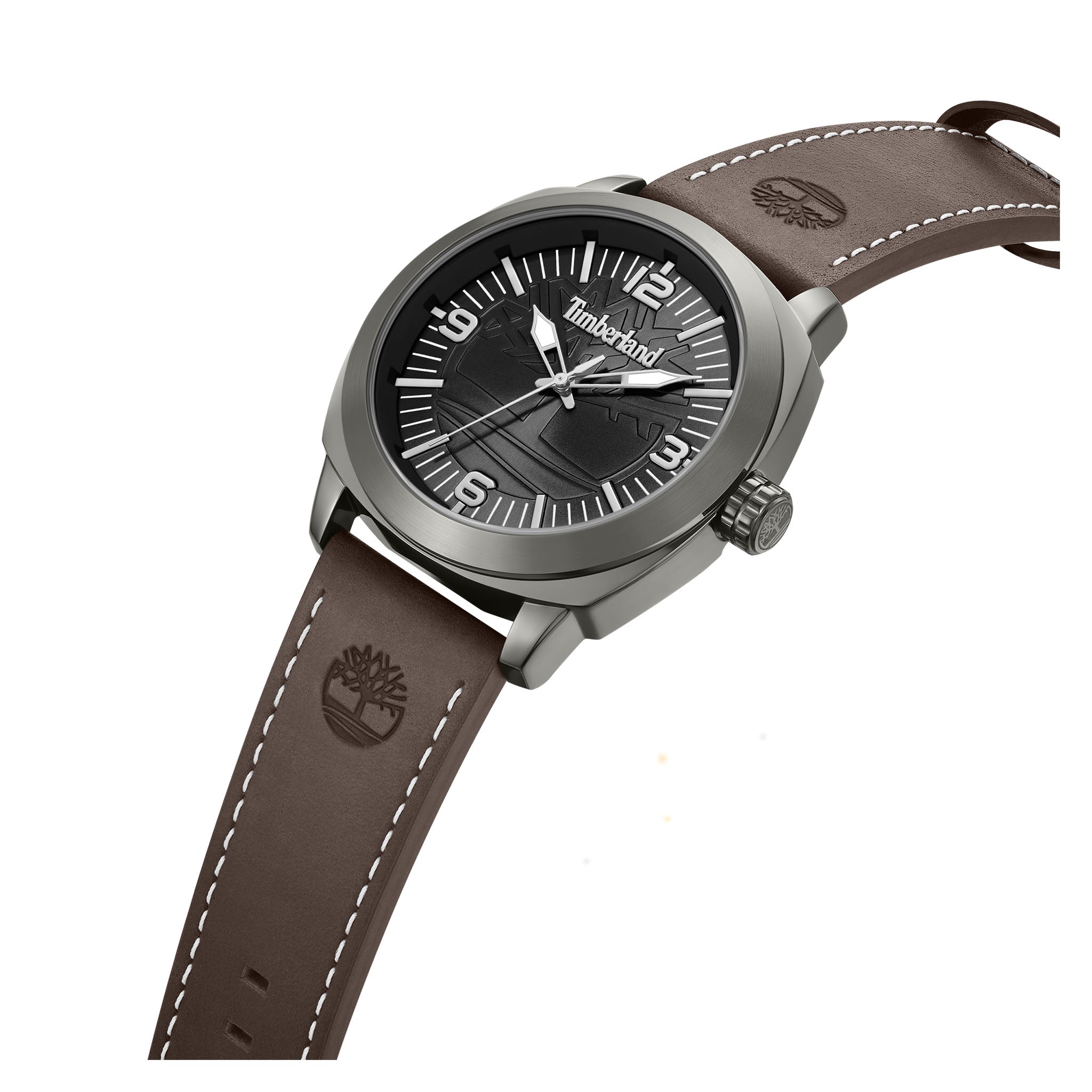 Timberland Brown Leather Black Dial Men's Watch - TDWGA9010603M