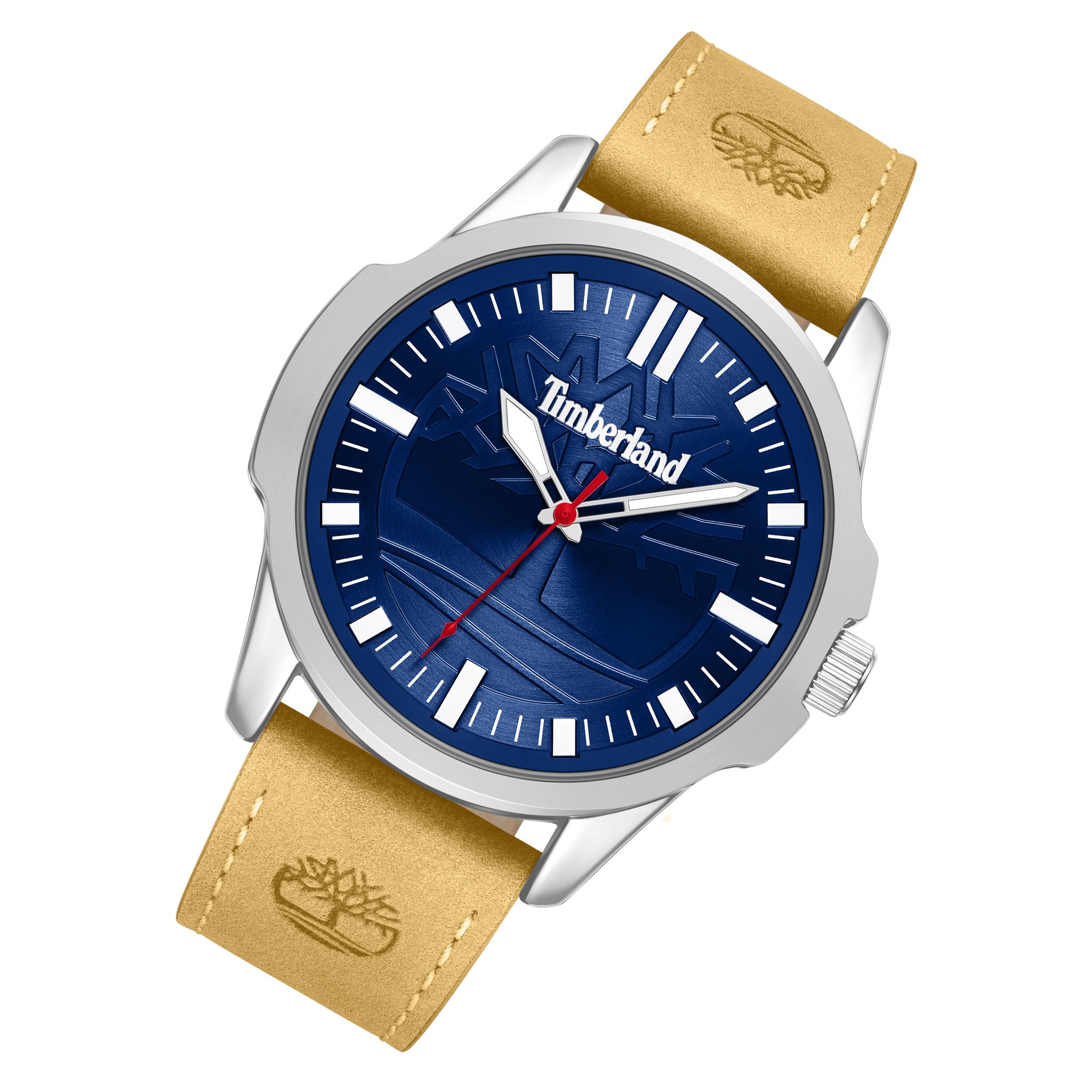 Timberland Tan Leather Blue Dial Men's Watch - TDWGA9010802M