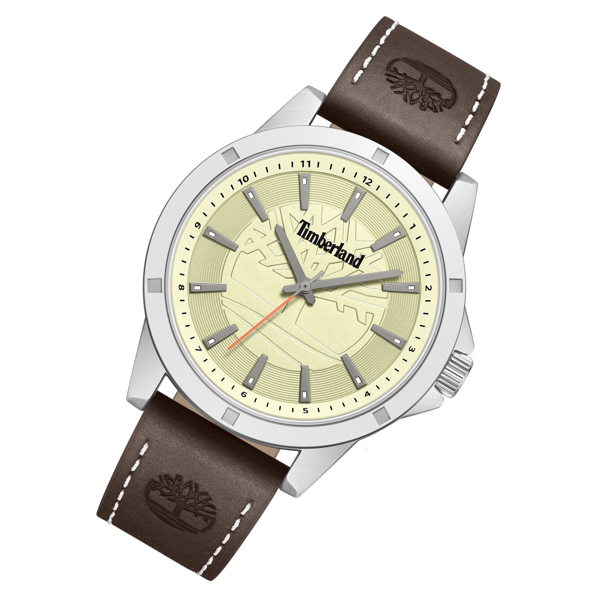 Timberland Brown Leather Beige Dial Men's Watch - TDWGA9011203M