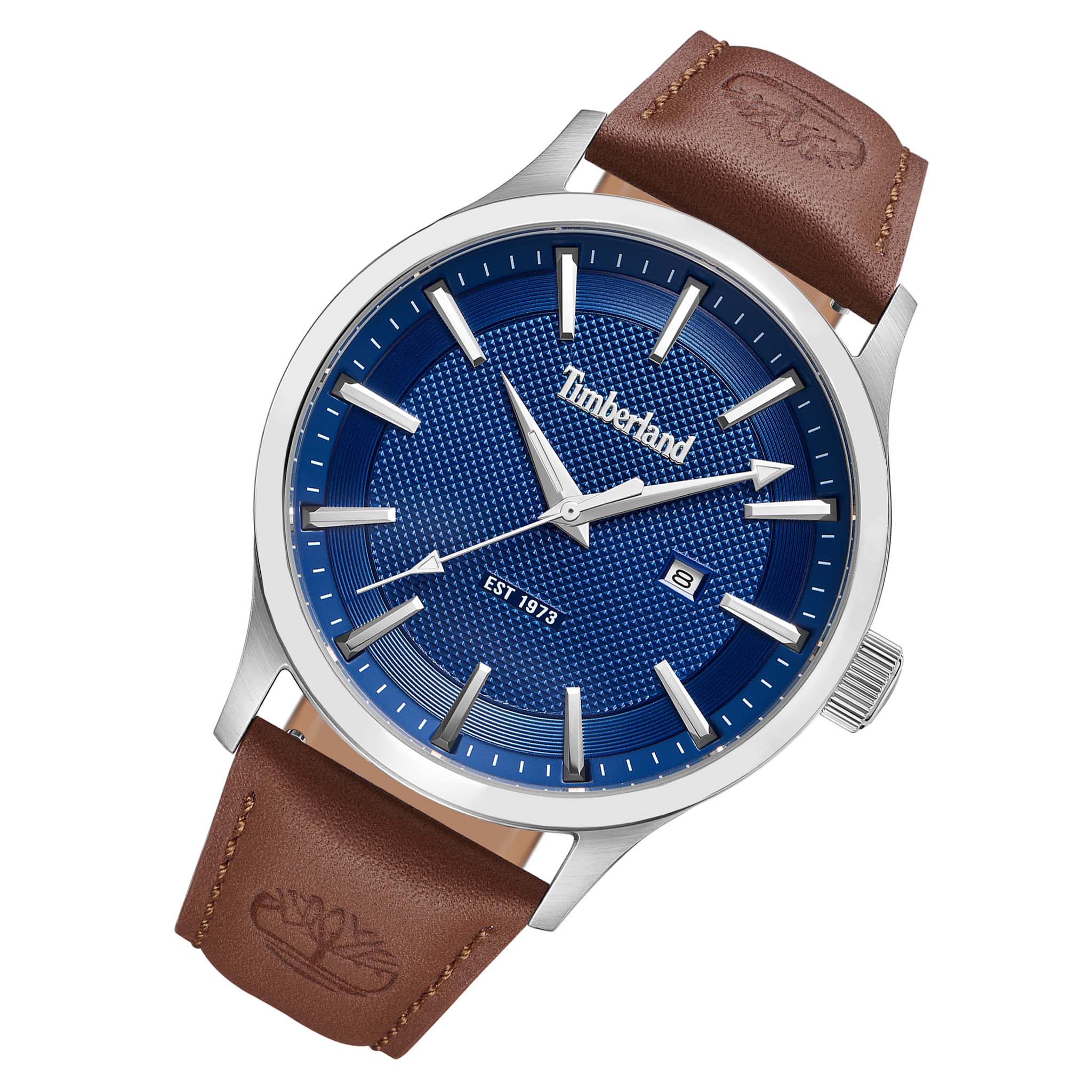 Timberland Brown Leather Blue Dial Men's Watch - TDWGB0041001