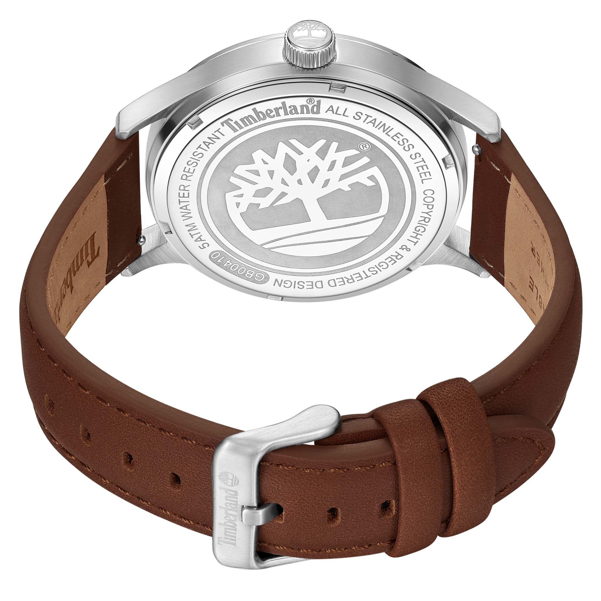 Timberland Brown Leather Blue Dial Men's Watch - TDWGB0041001