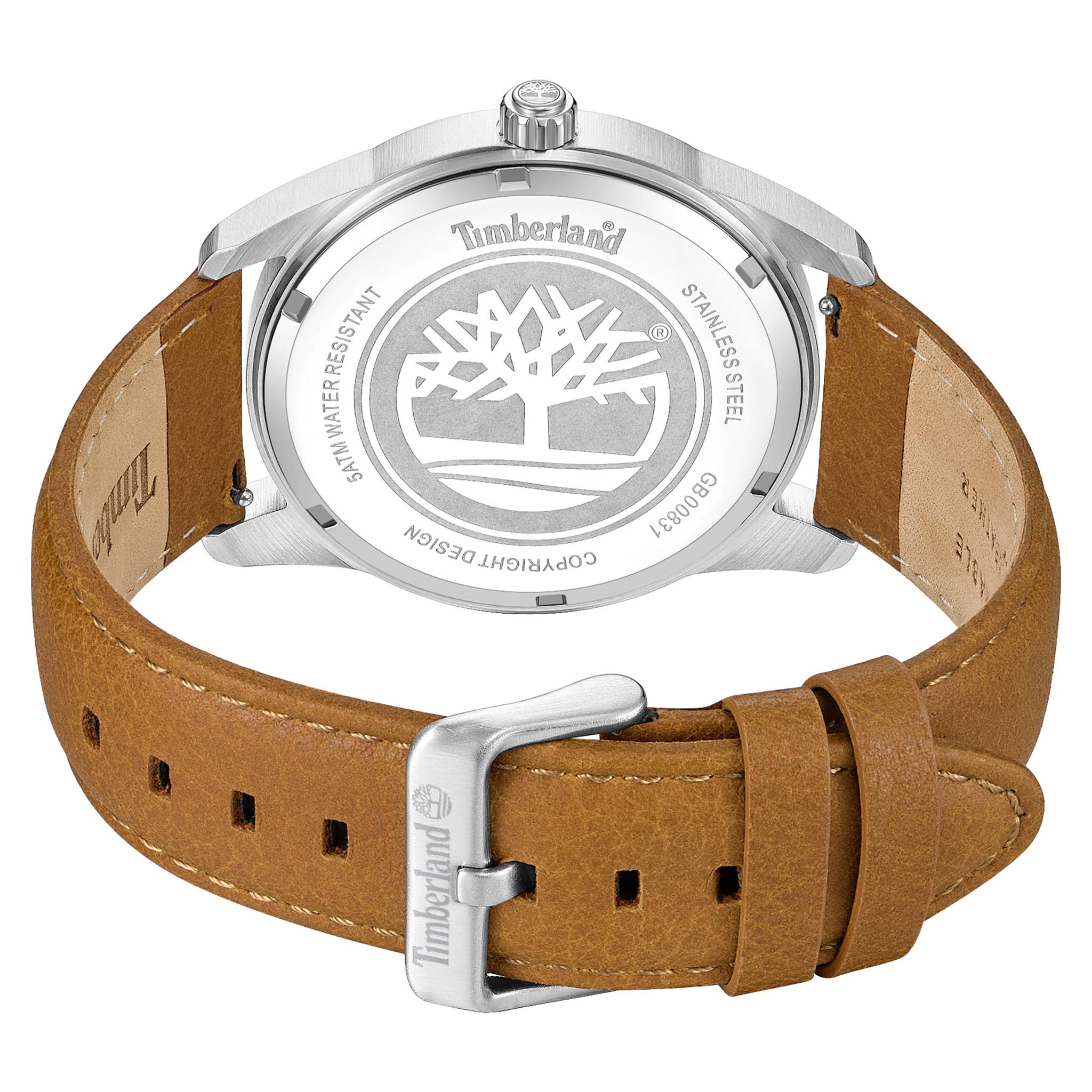 Timberland Brown Leather Black Dial Men's Watch - TDWGB0083101