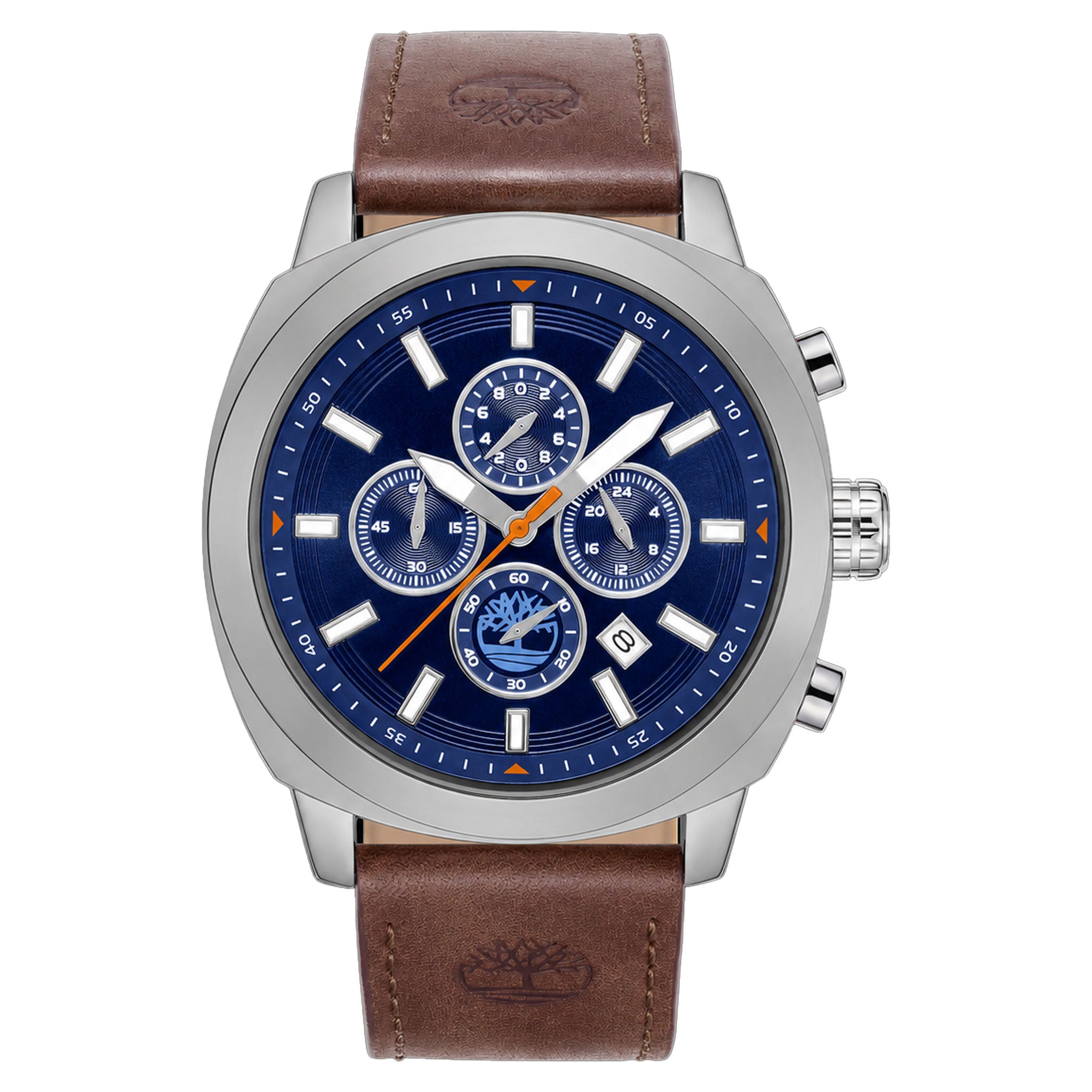 Timberland Brown Leather Blue Dial Chronograph Men's Watch - TDWGC9010701