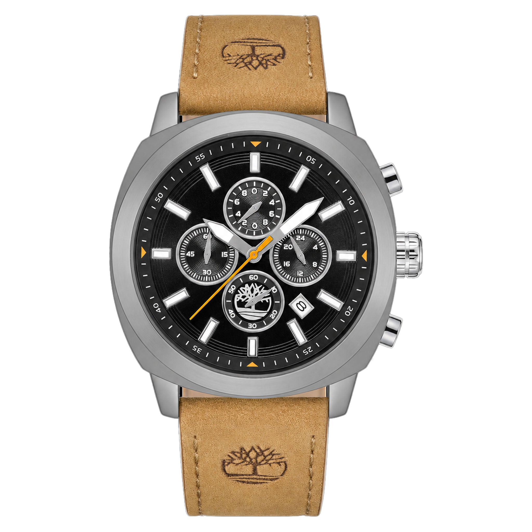 Timberland Tan Leather Black Dial Chronograph Men's Watch - TDWGC9010702