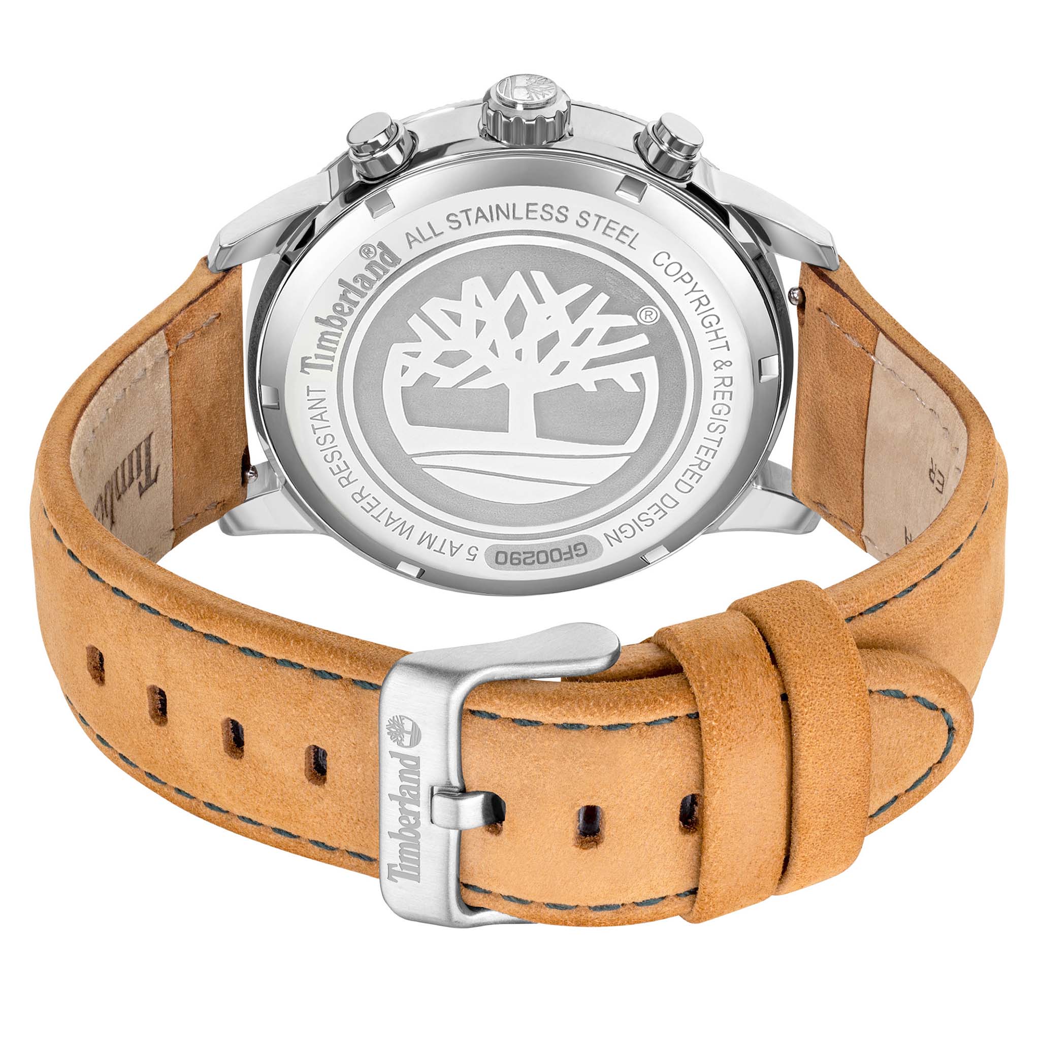 Timberland Brown Leather Green Dial Chronograph Men's Watch - TDWGF0029001