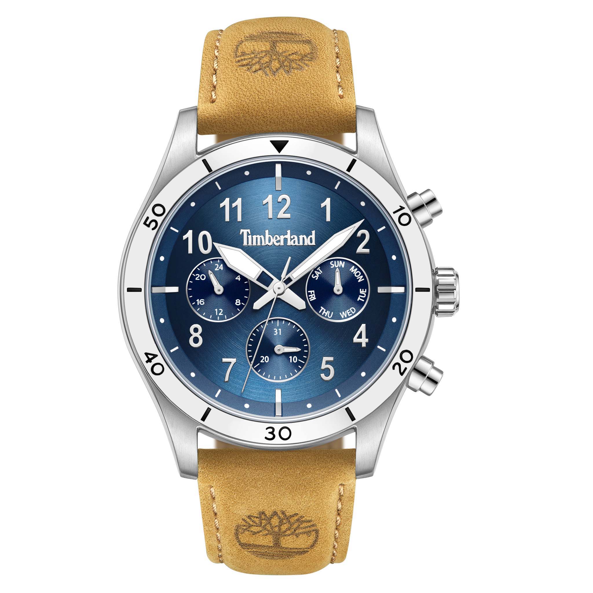 Timberland Stainless Steel Blue Dial Leather Men's Watch - TDWGF0054701
