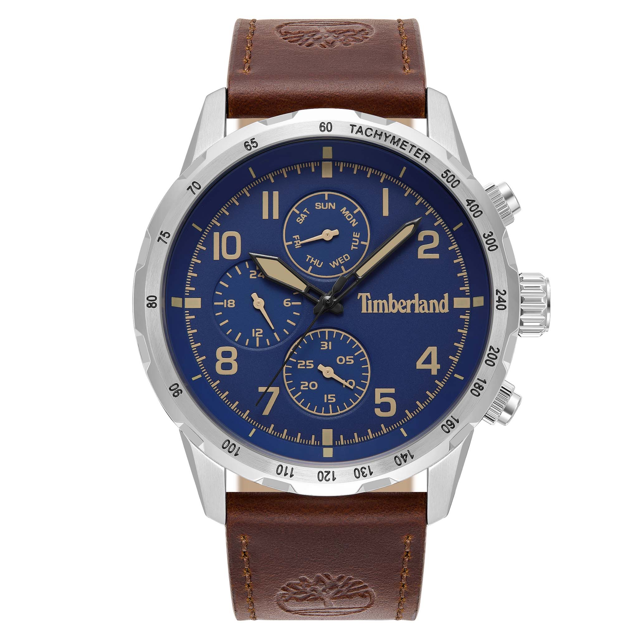 Timberland Stainless Steel Blue Dial Leather Men's Watch - TDWGF0055401