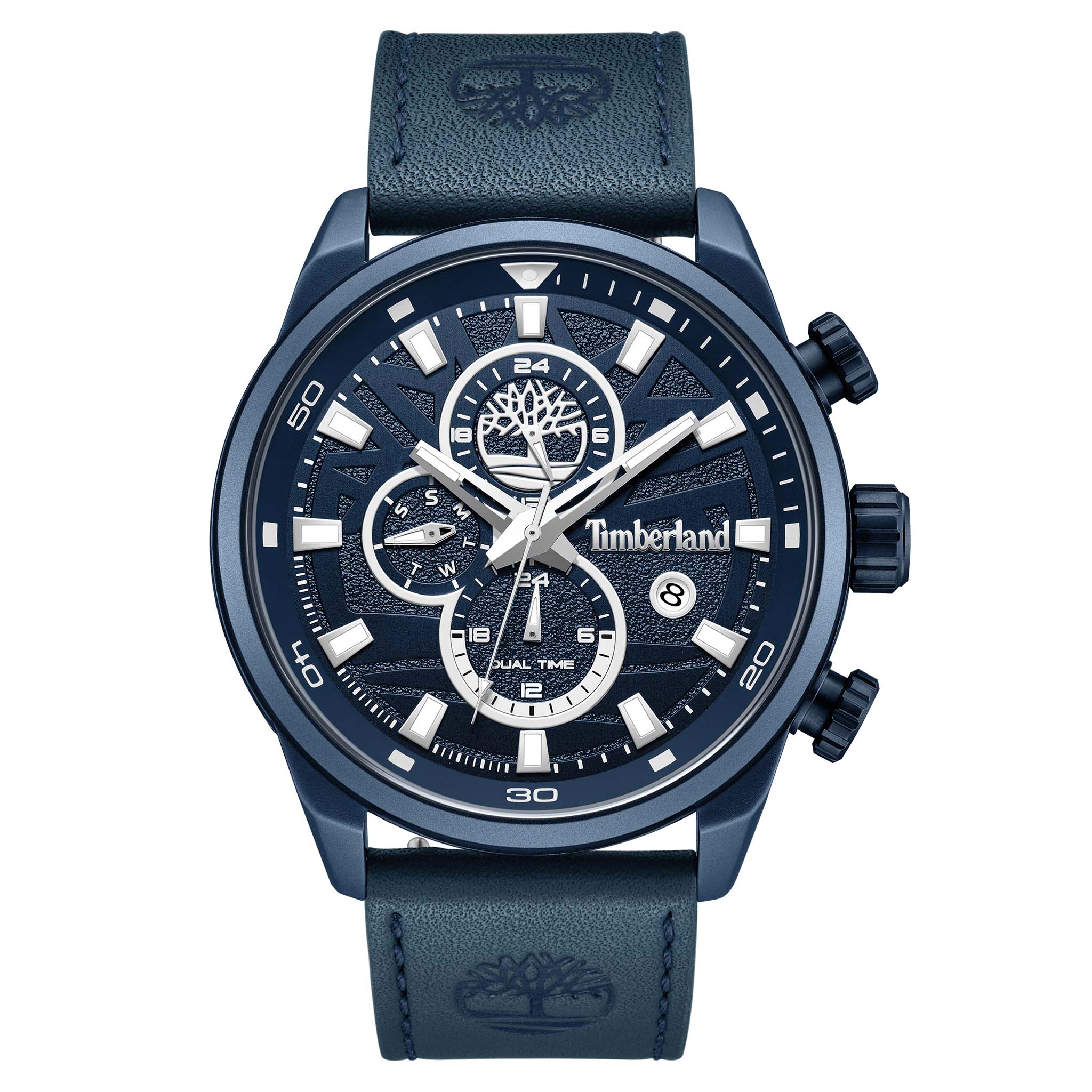 Timberland Aluminium Blue Dial Leather Men's Watch - TDWGF0056303