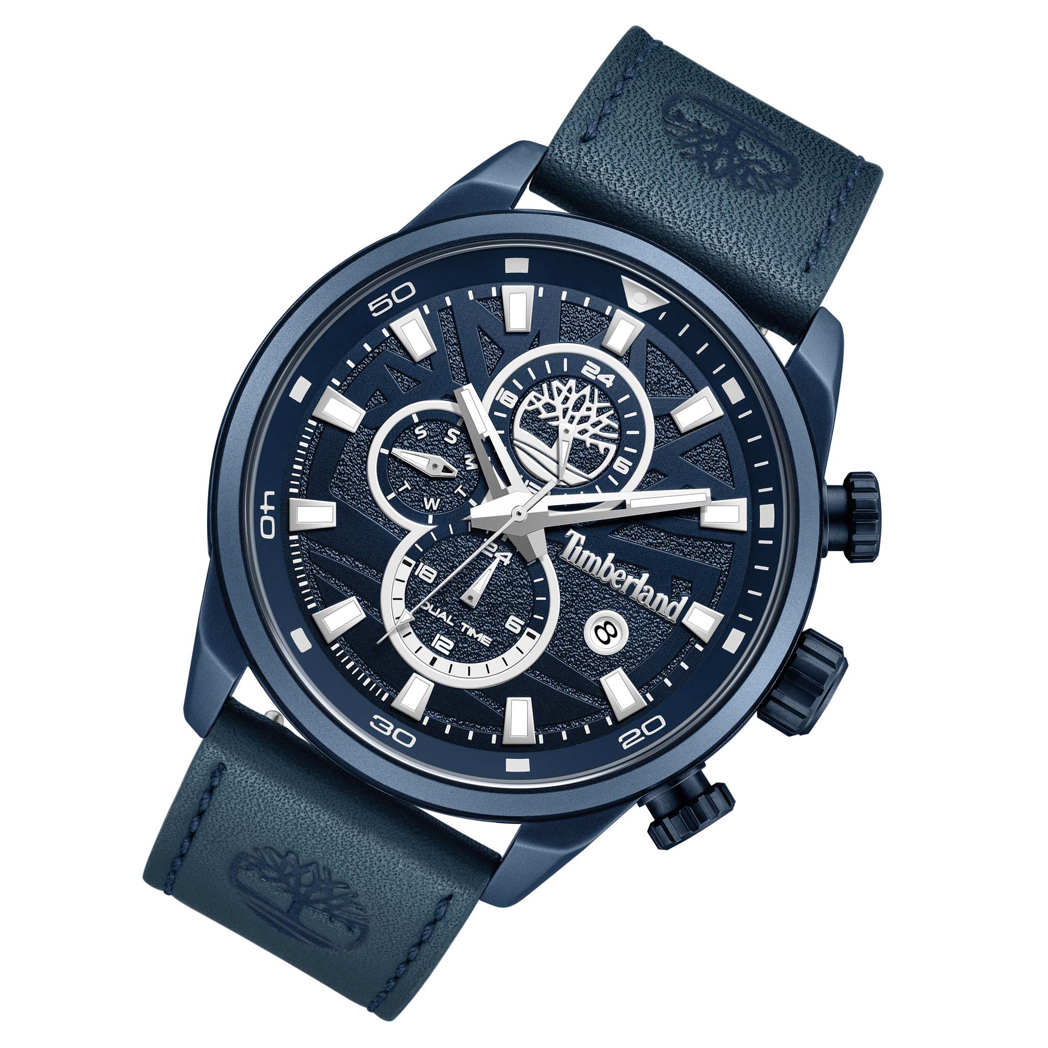 Timberland Leather Blue Dial Multi-function Men's Watch - TDWGF0056303