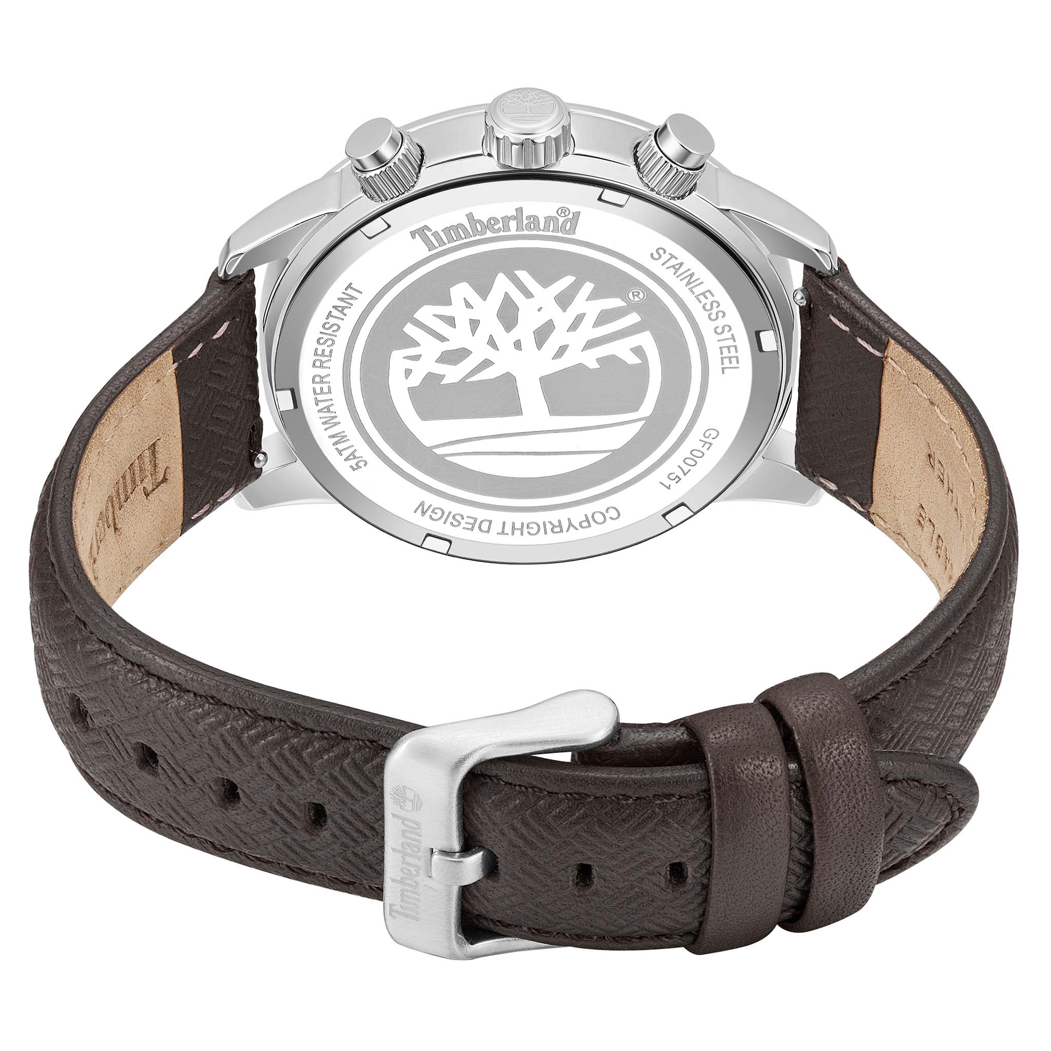 Timberland Brown Leather Green Dial Muti-Function Men's Watch - TDWGF0075103