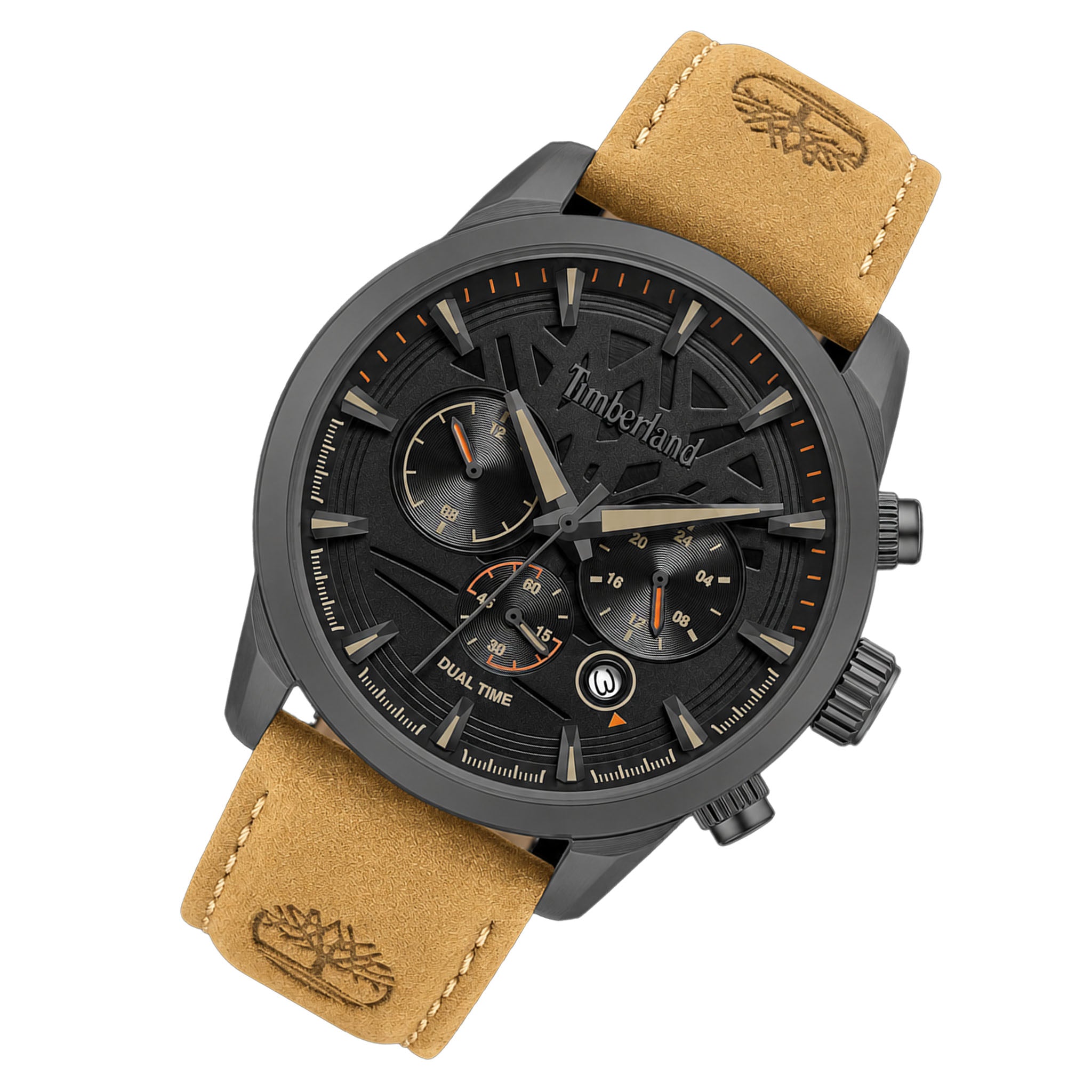 Timberland Tan Leather Black Dial Chronograph Men's Watch - TDWGF0095003