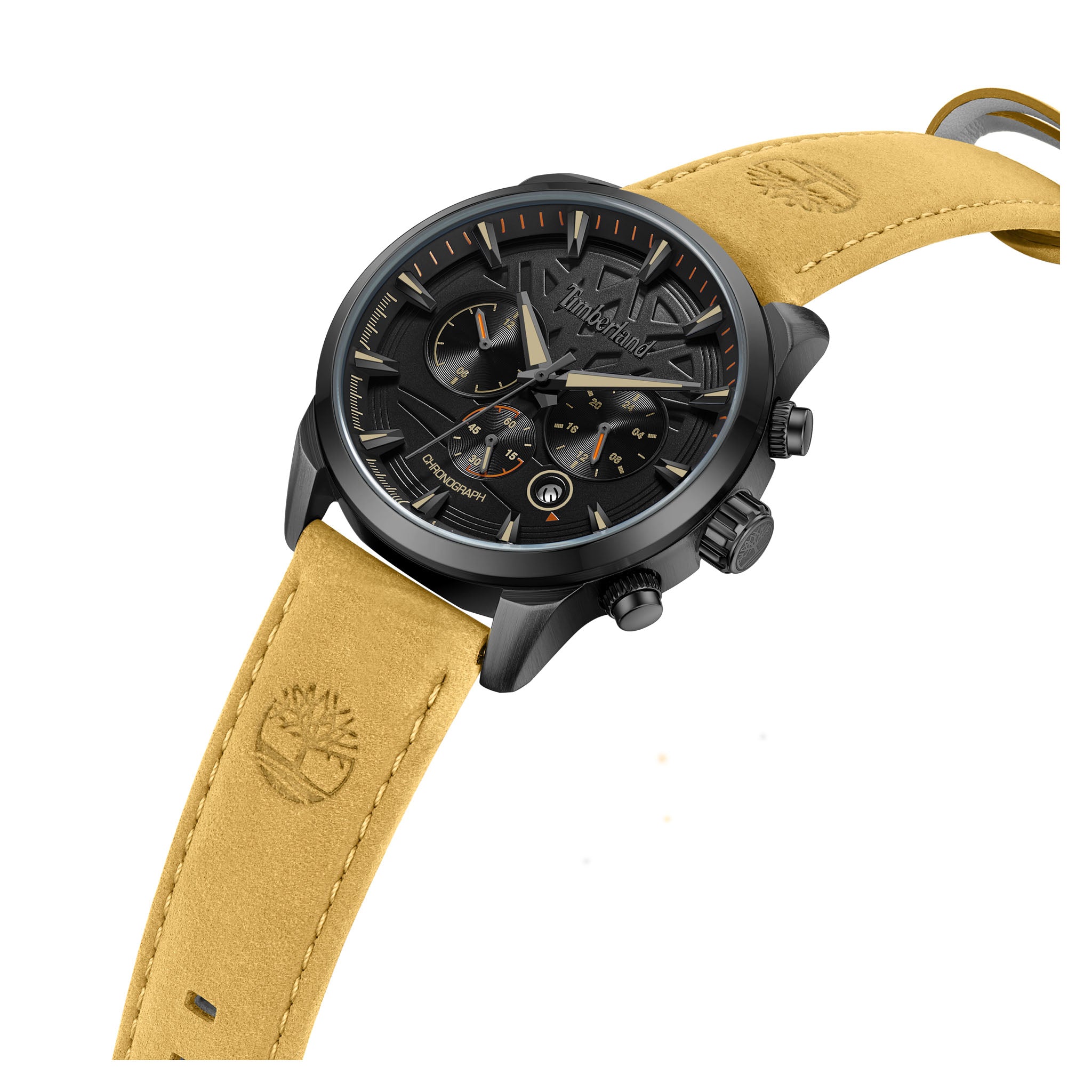 Timberland Tan Leather Black Dial Chronograph Men's Watch - TDWGF0095003