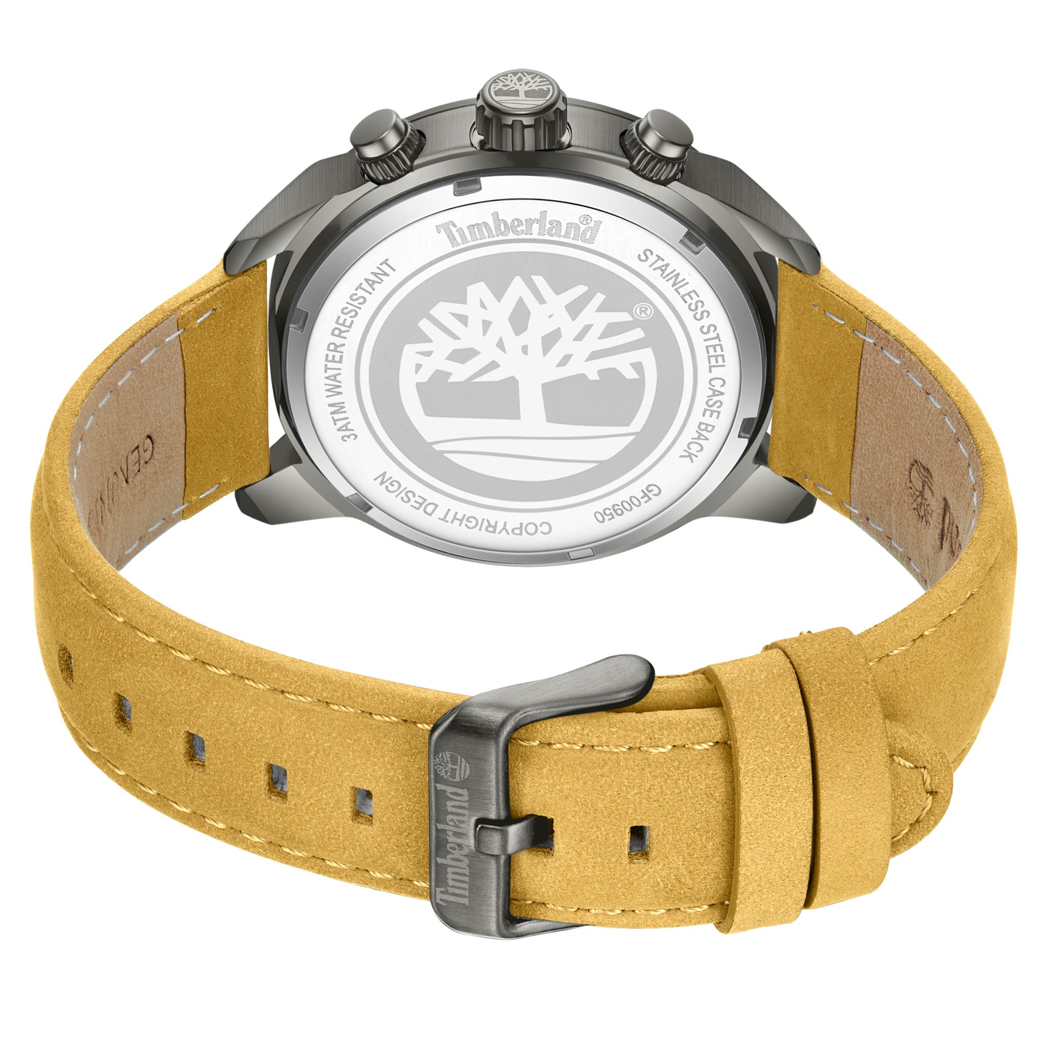 Timberland Tan Leather Black Dial Chronograph Men's Watch - TDWGF0095003