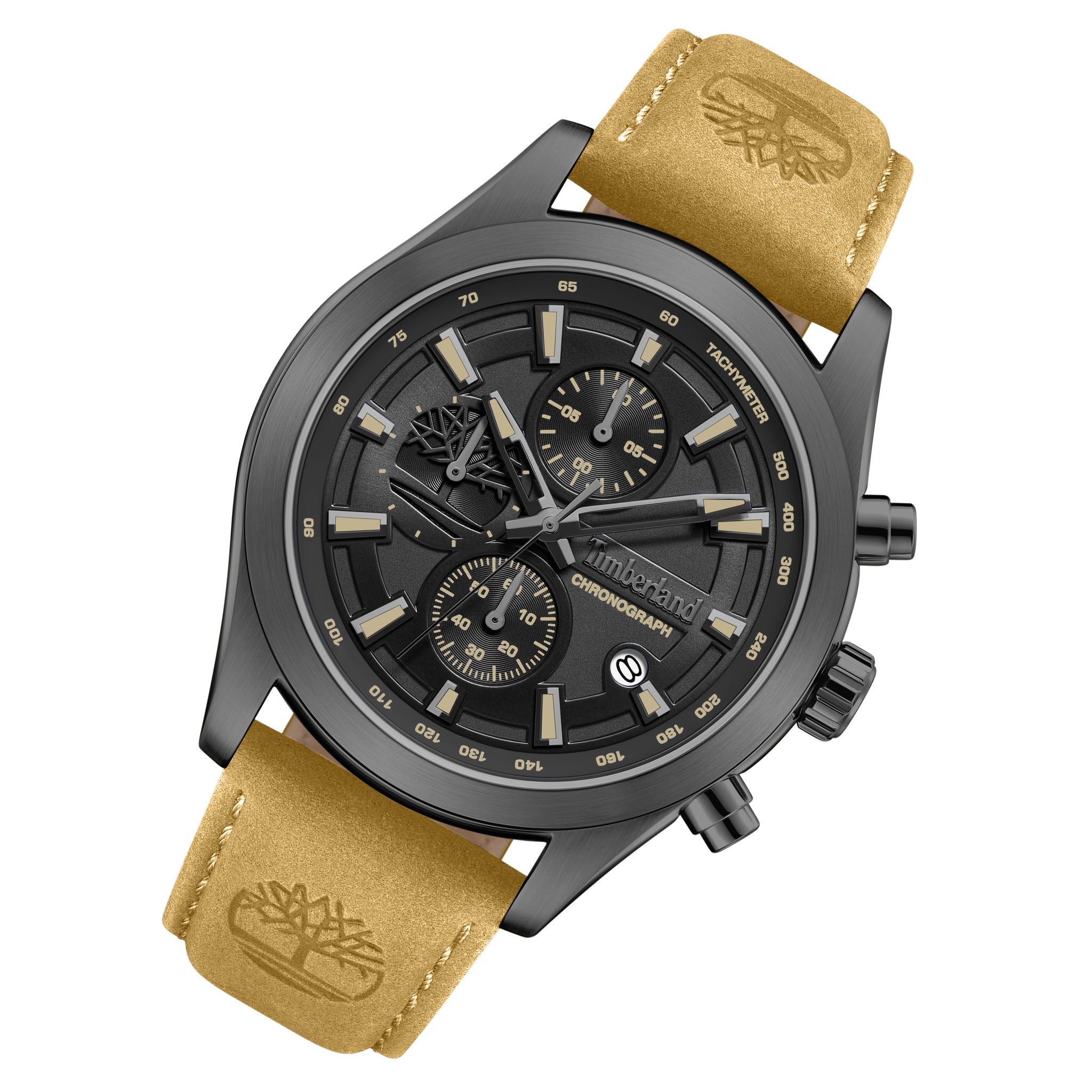 Timberland Tan Leather Black Dial Chronograph Men's Watch - TDWGF0095102