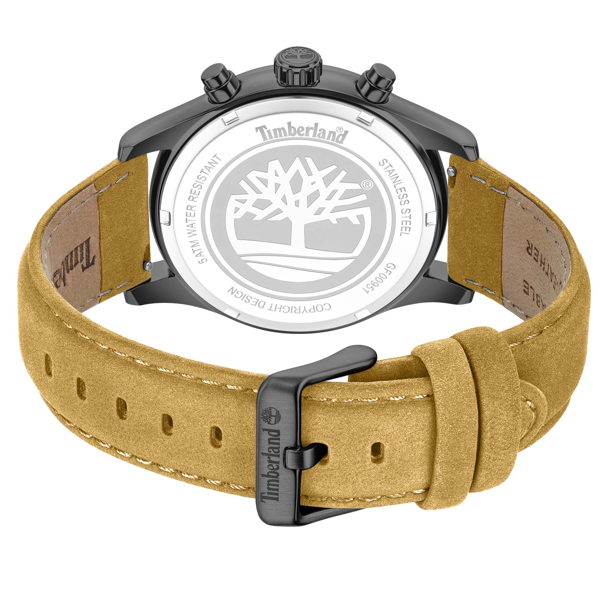 Timberland Tan Leather Black Dial Chronograph Men's Watch - TDWGF0095102