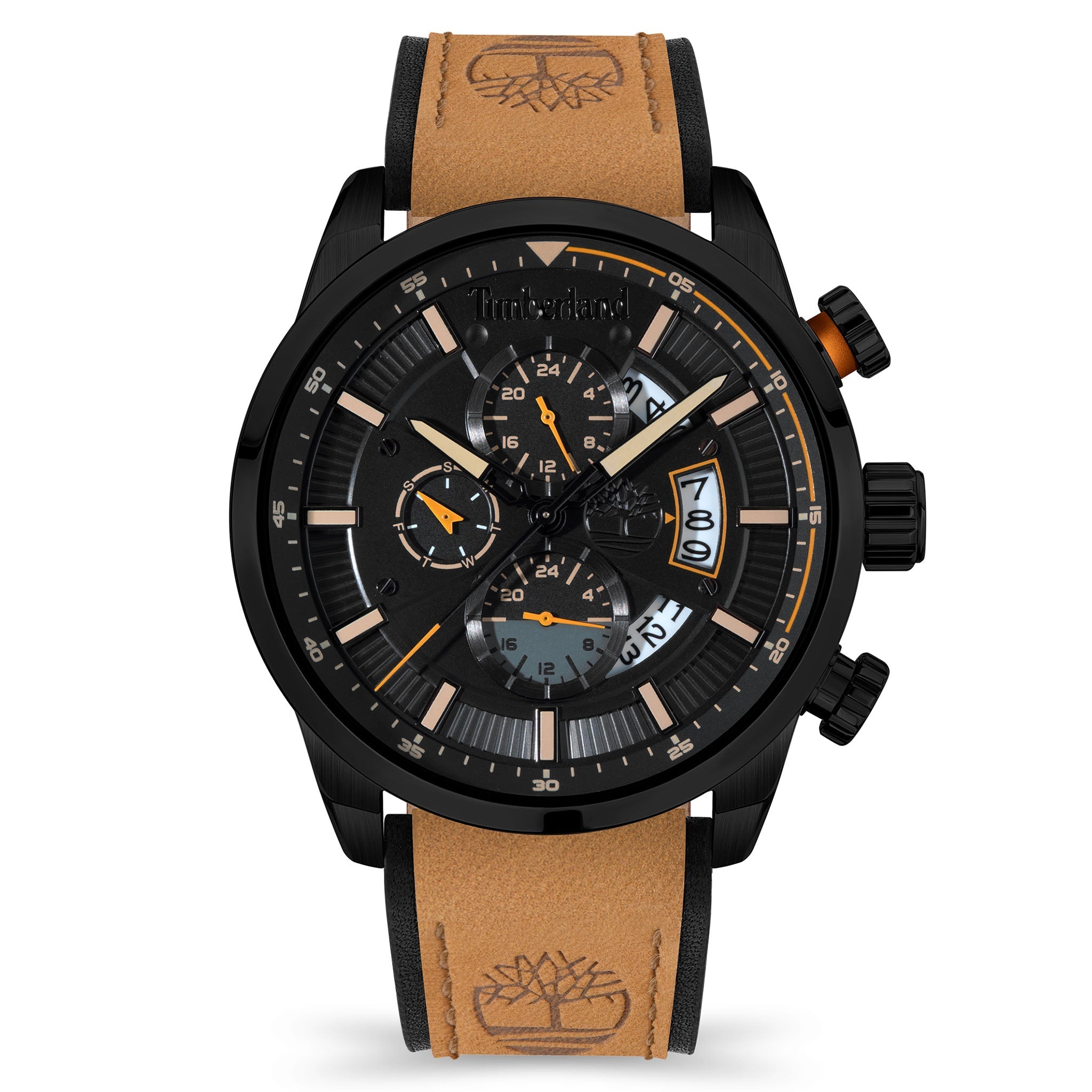 Timberland Wheat Leather Black Dial Chronograph Men's Watch - TDWGF2102603