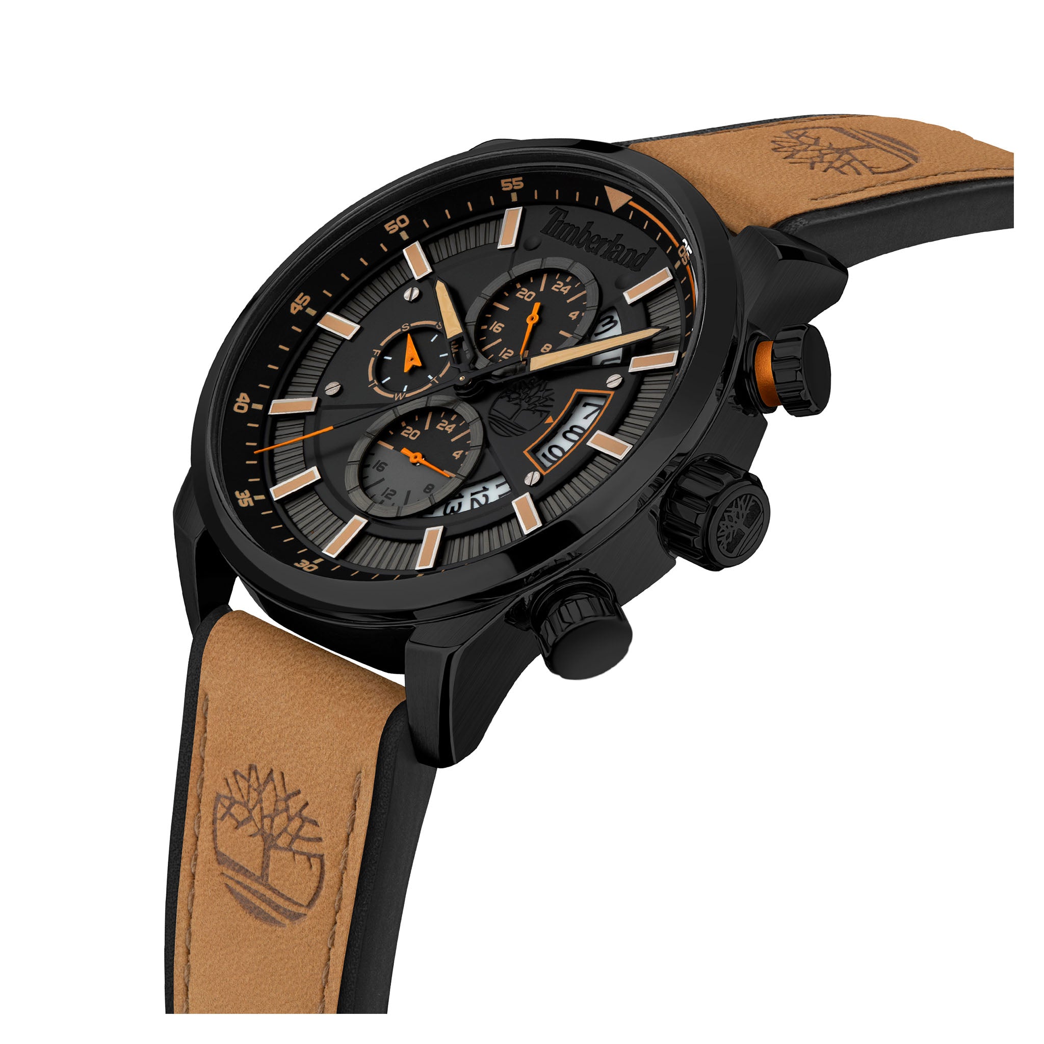 Timberland Wheat Leather Black Dial Chronograph Men's Watch - TDWGF2102603