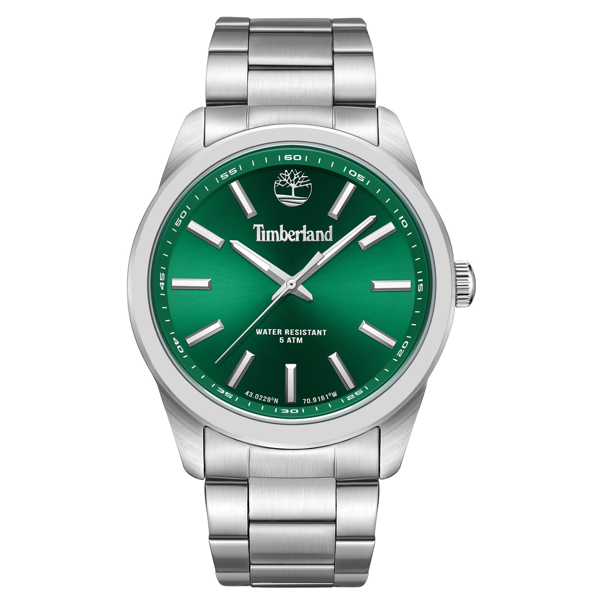 Timberland Silver Steel Green Dial Men's Watch - TDWGG0010806