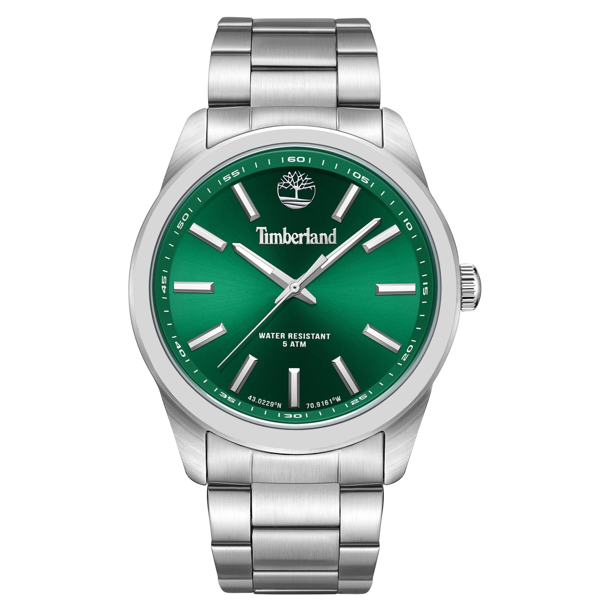 Timberland Silver Steel Green Dial Men's Watch - TDWGG0010806