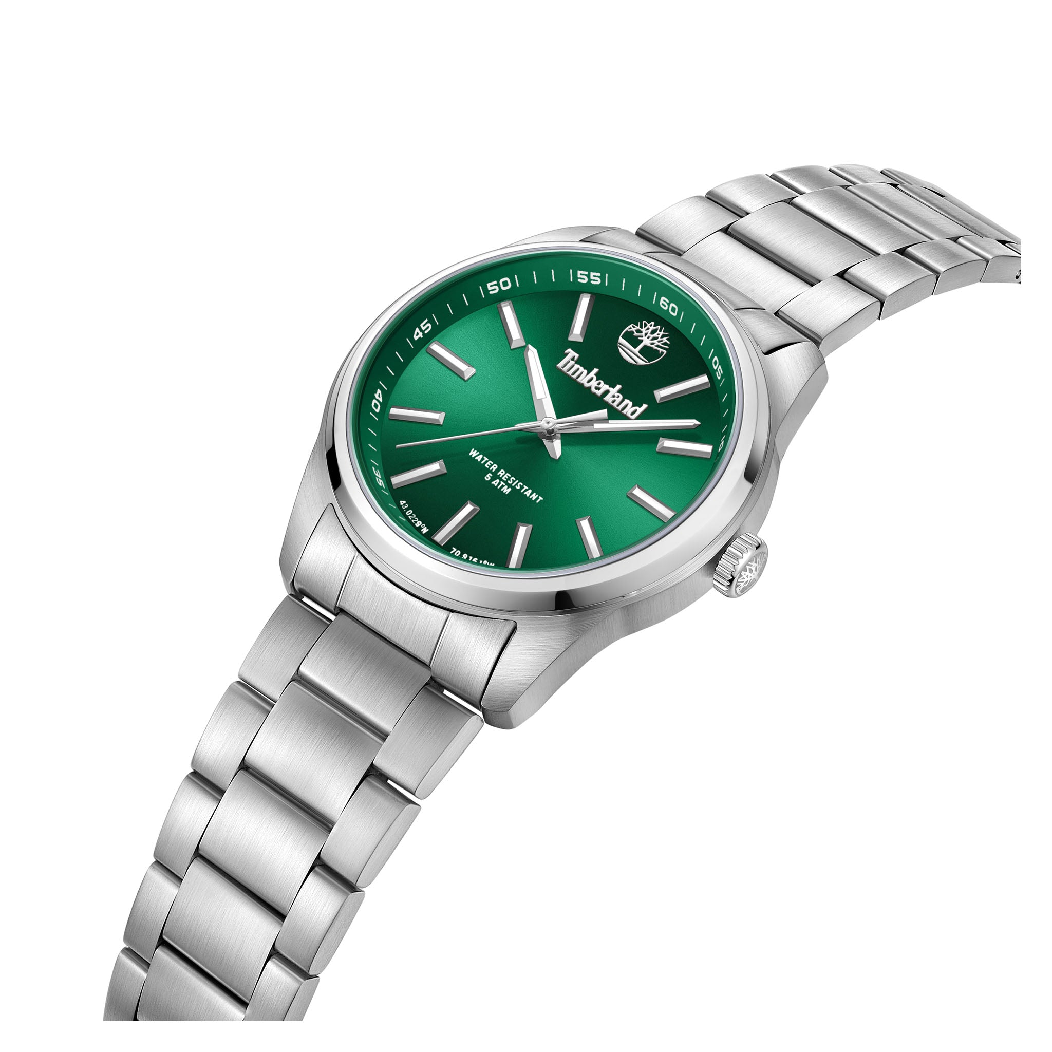 Timberland Silver Steel Green Dial Men's Watch - TDWGG0010806