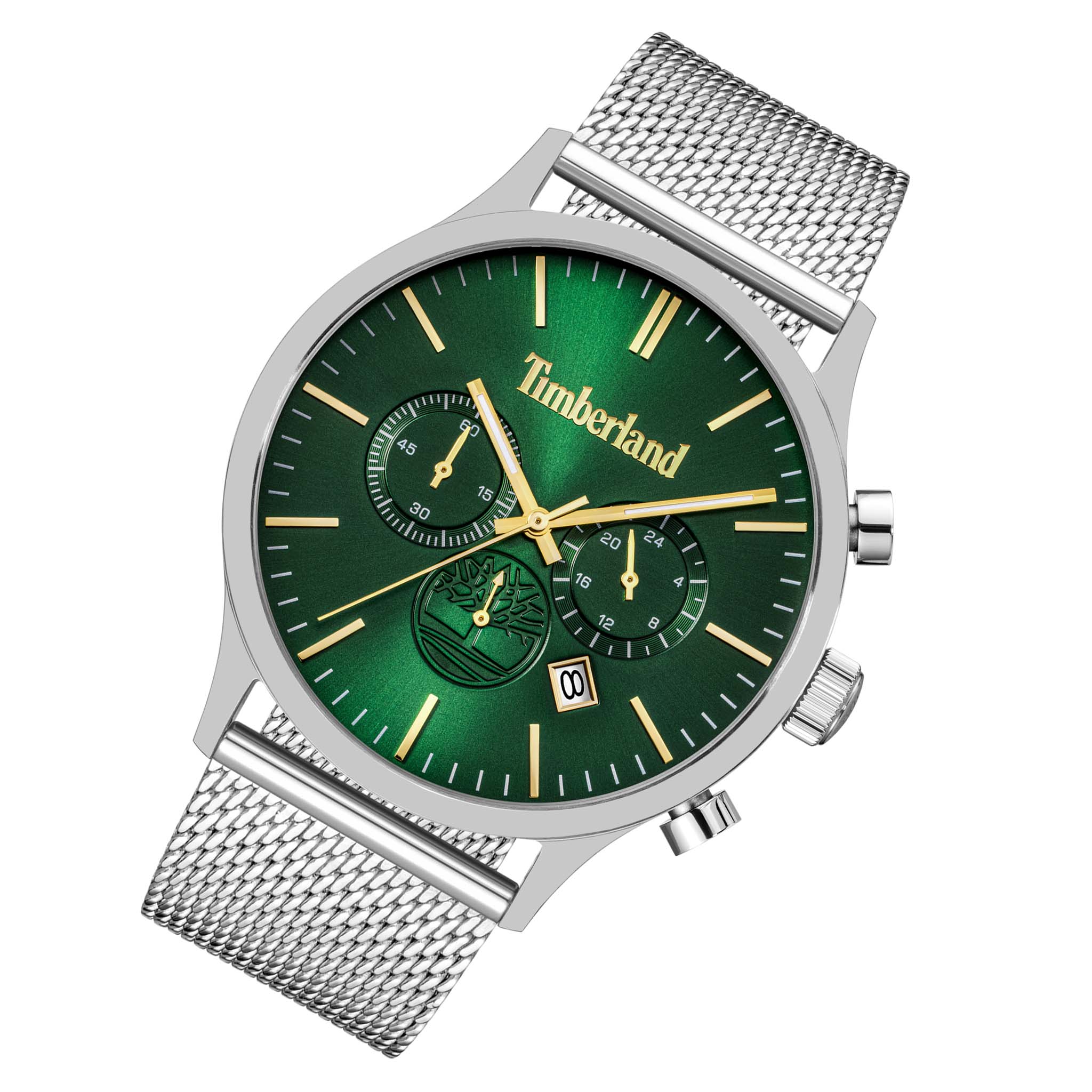 Timberland Stainless Steel Mesh Green Dial Chronograph Men's Watch - TDWGI0068402