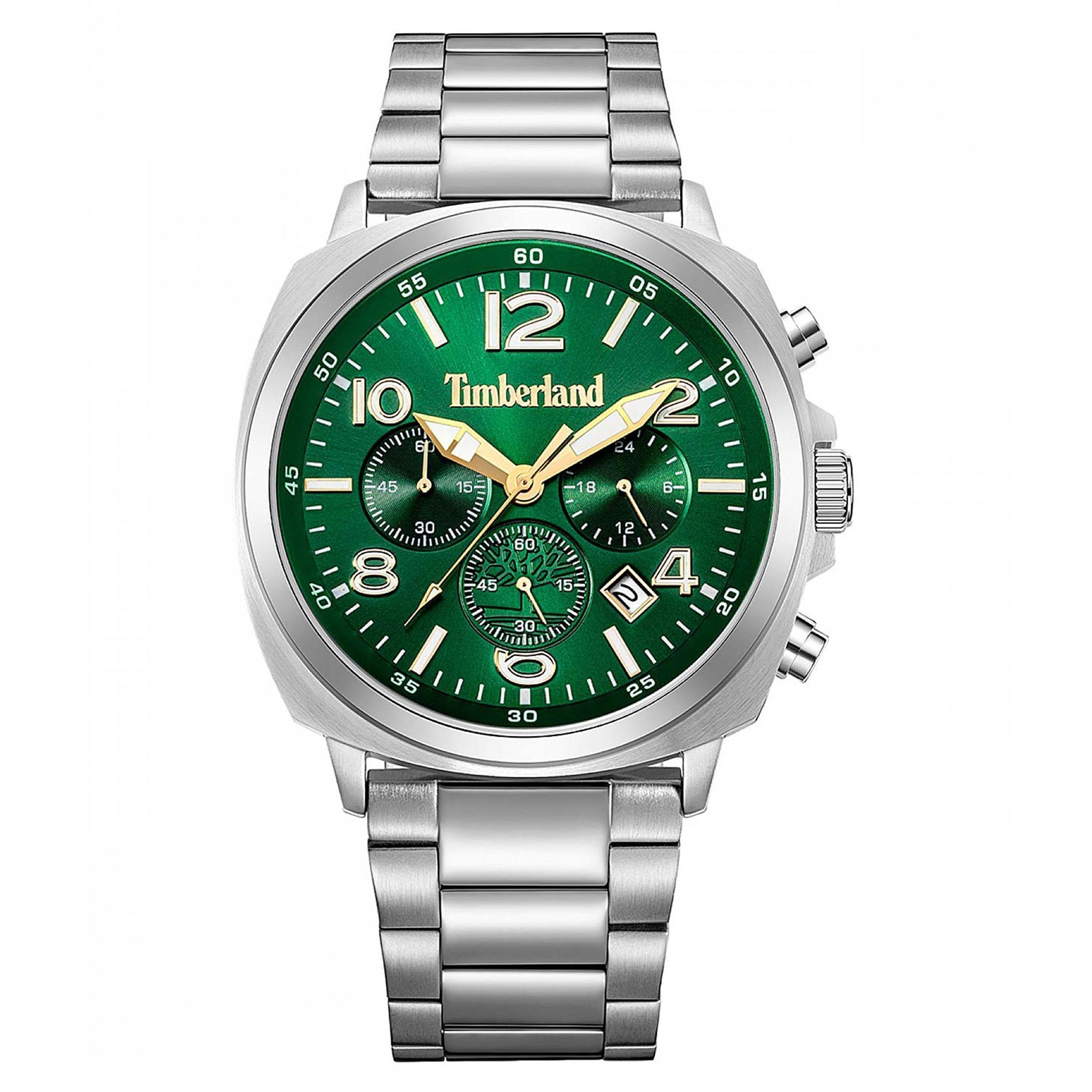 Timberland Silver Steel Green Dial Chronograph Men's Watch - TDWGI0068502