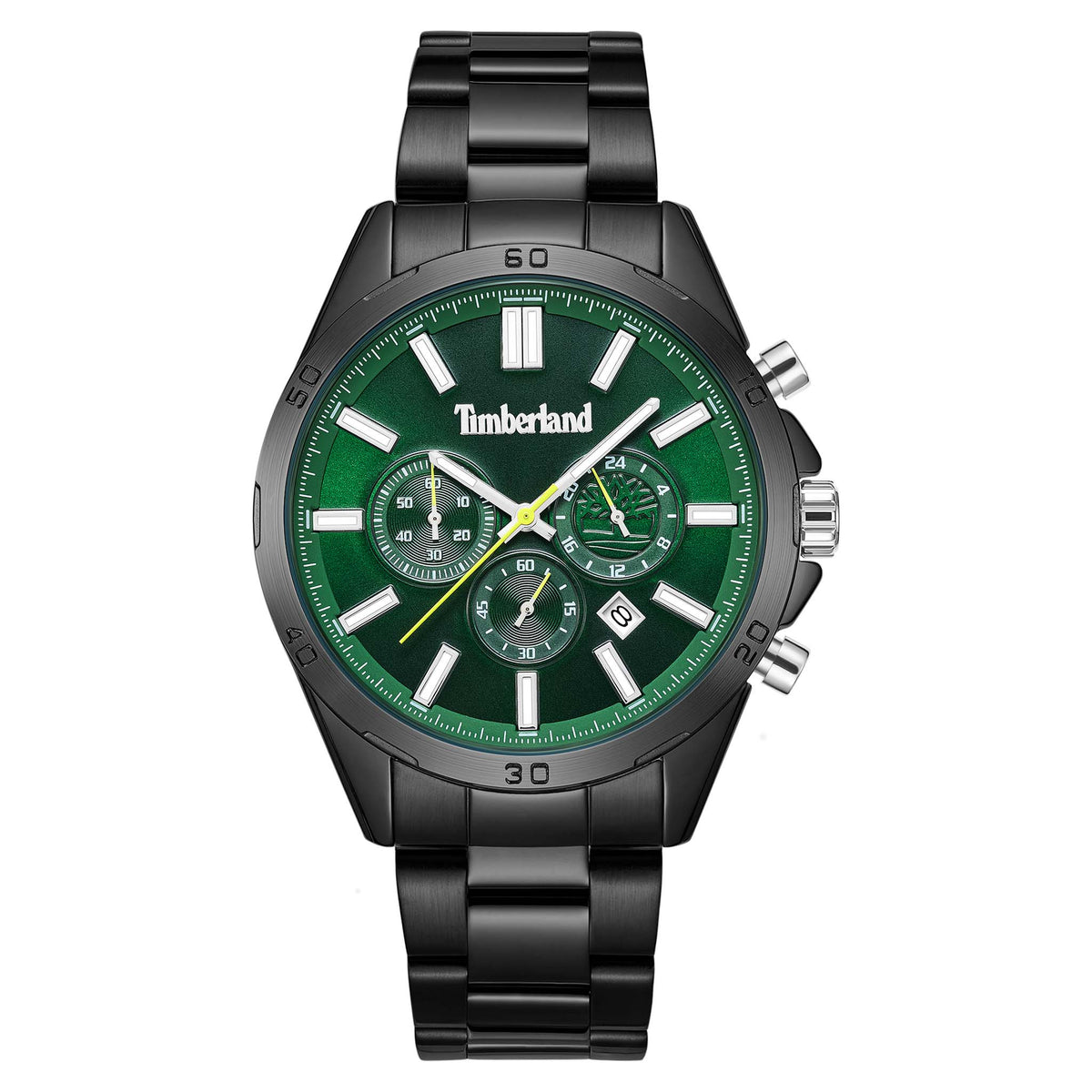 Timberland Black Steel Green Dial Chronograph Men's Watch - TDWGI9010205